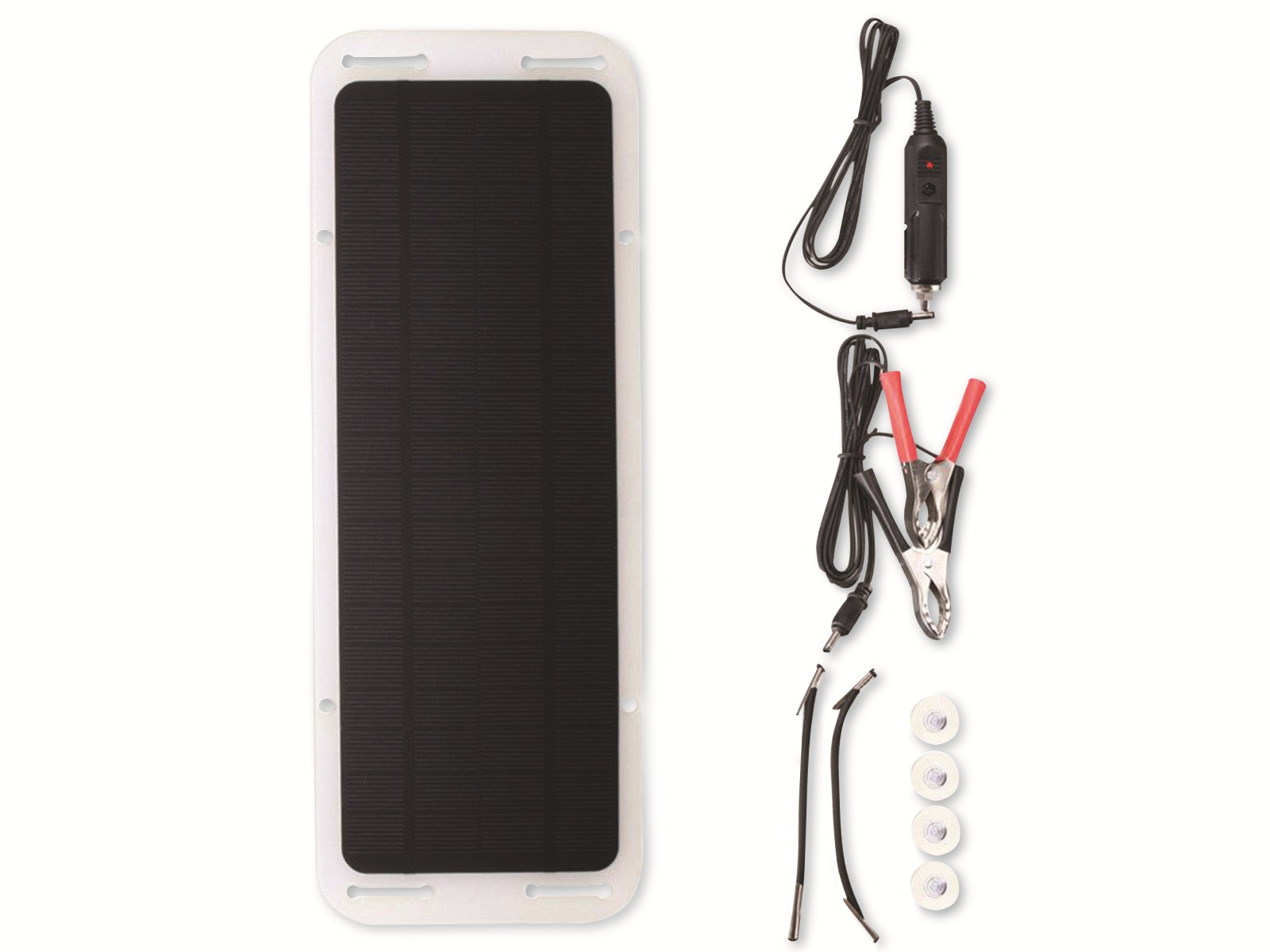 IWH Solarmodul, 12 V, 5 W, mit 2x USB- und 1x USB-C-Anschlüsse 
