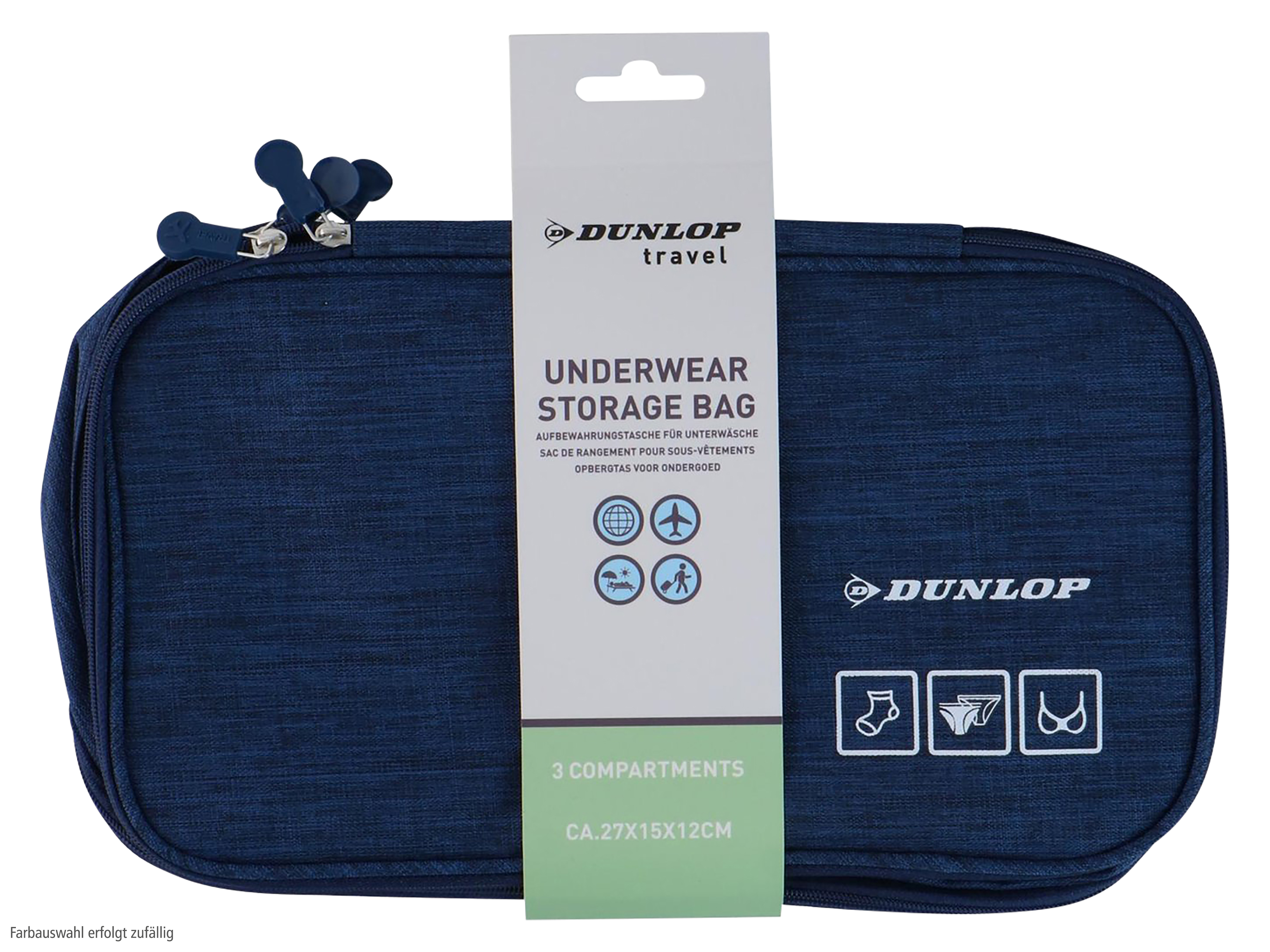 DUNLOP Aufbewahrungstasche, 28x16x9,5 cm, Schwarz, Grau, Blau