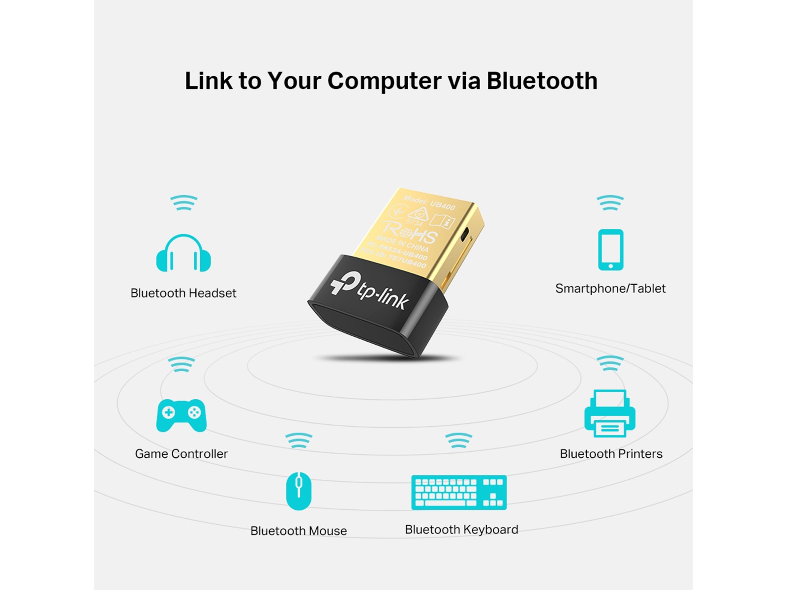 TP-Link Bluetooth-Adapter UB400, Bluetooth 4.0, USB 2.0