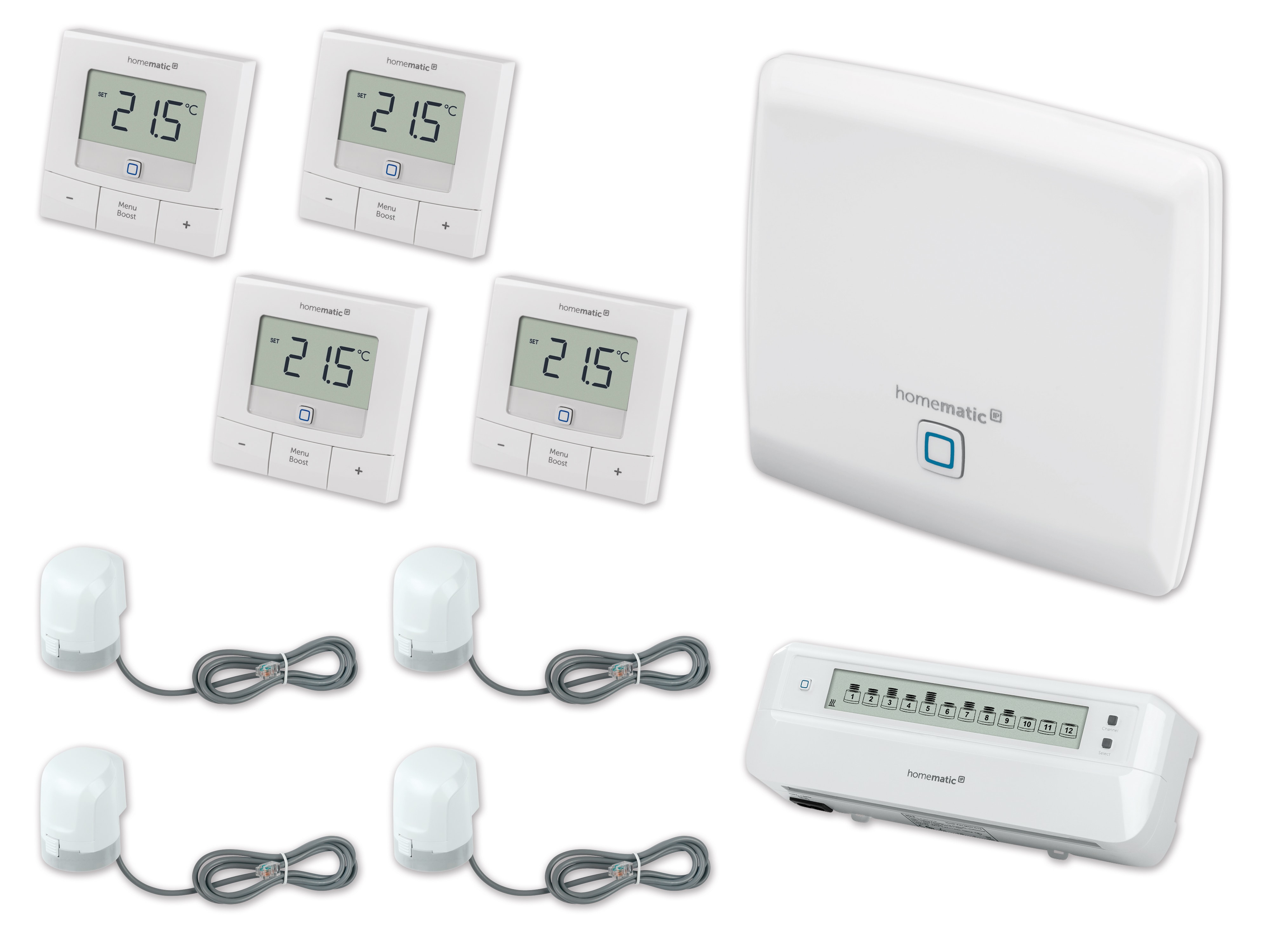 HOMEMATIC IP Starterset Fußbodenheizung für 4 Räume HOMEMATIC IP Starterset Fußbodenheizung für 4 Räume
