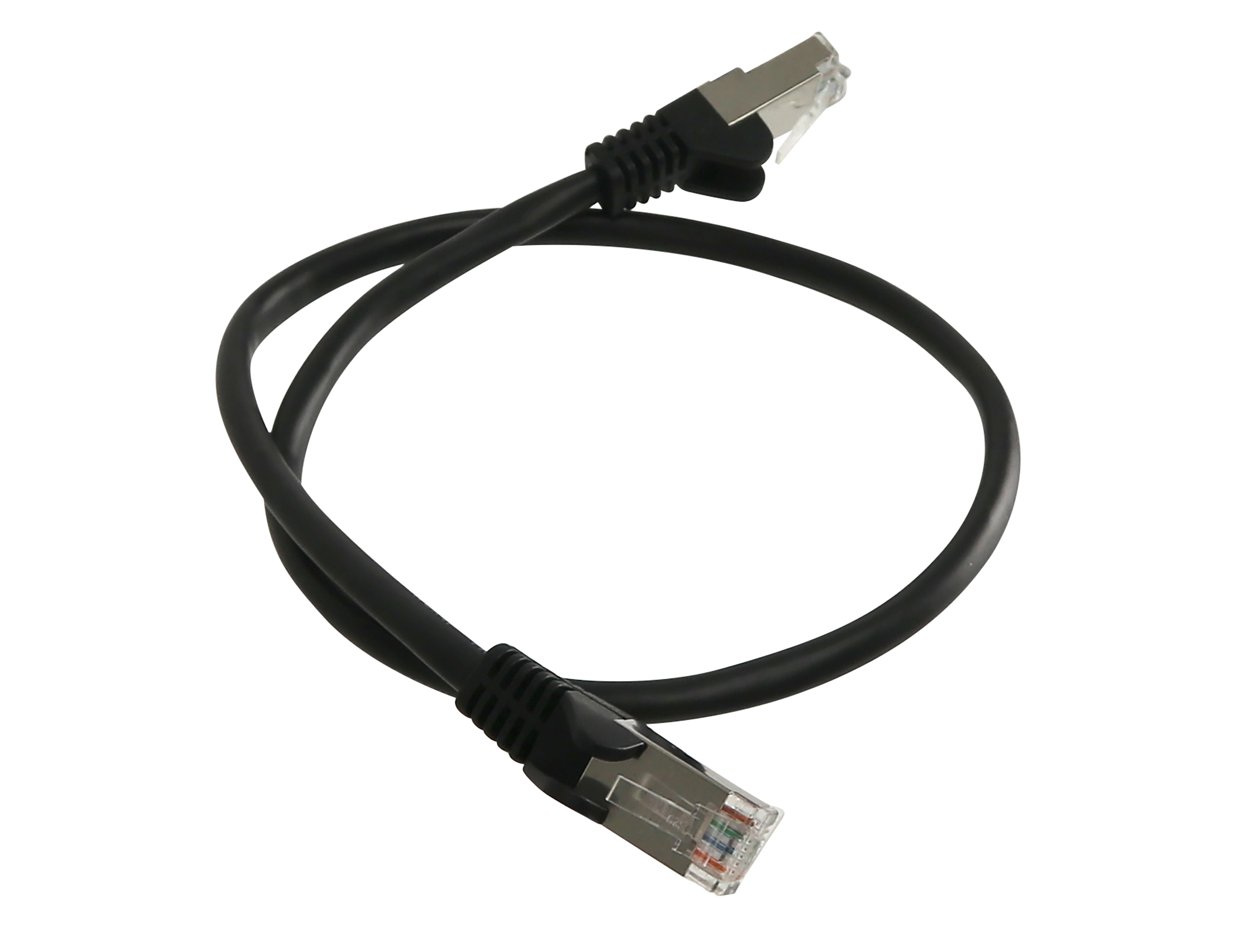 CAT.5E Patchkabel, 0,5 m, schwarz, SF/UTP CAT.5E Patchkabel, 0,5 m, schwarz, UTP