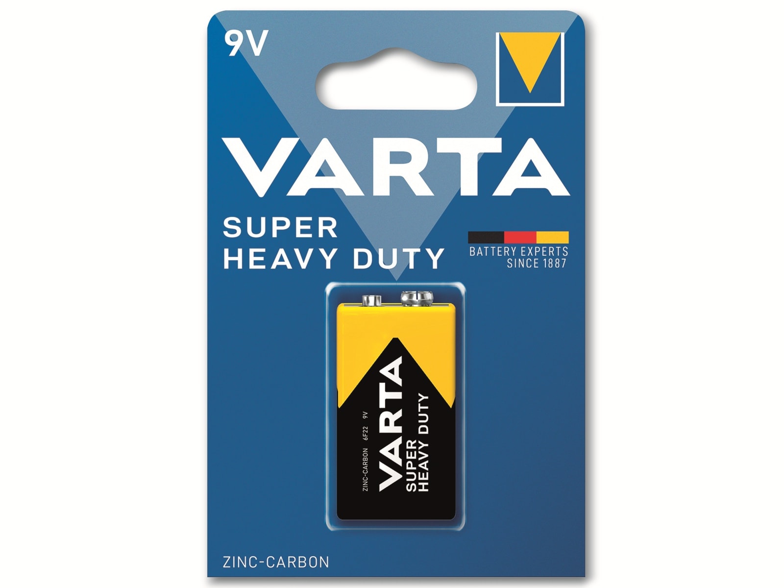 VARTA Batterie Zink-Kohle, E-Block, 6F22, 9V, Superlife, 1 Stück