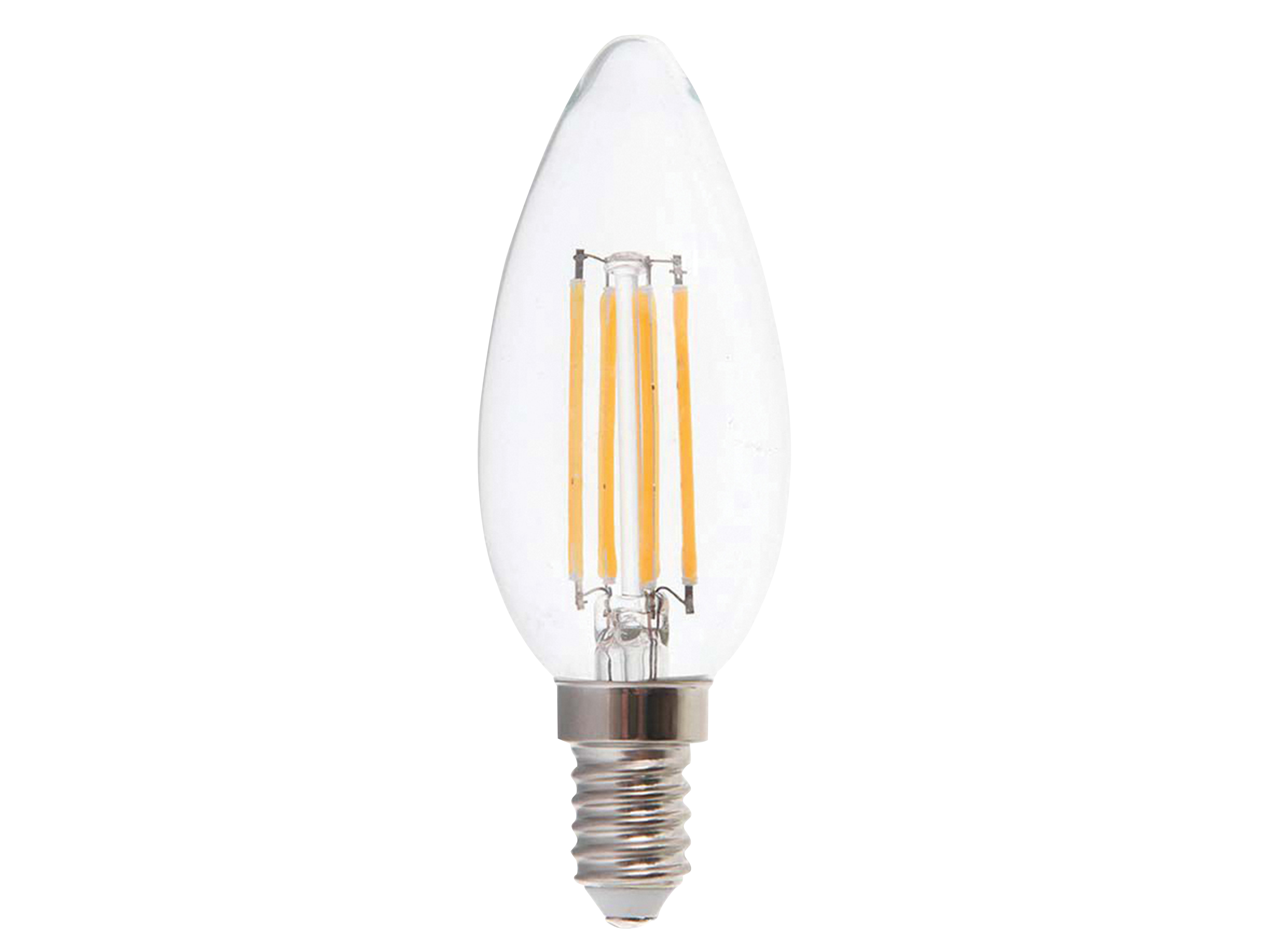 V-TAC LED-Filament-Lampe VT-2127-N, E14, EEK: F, 6W, 600lm, 4000K