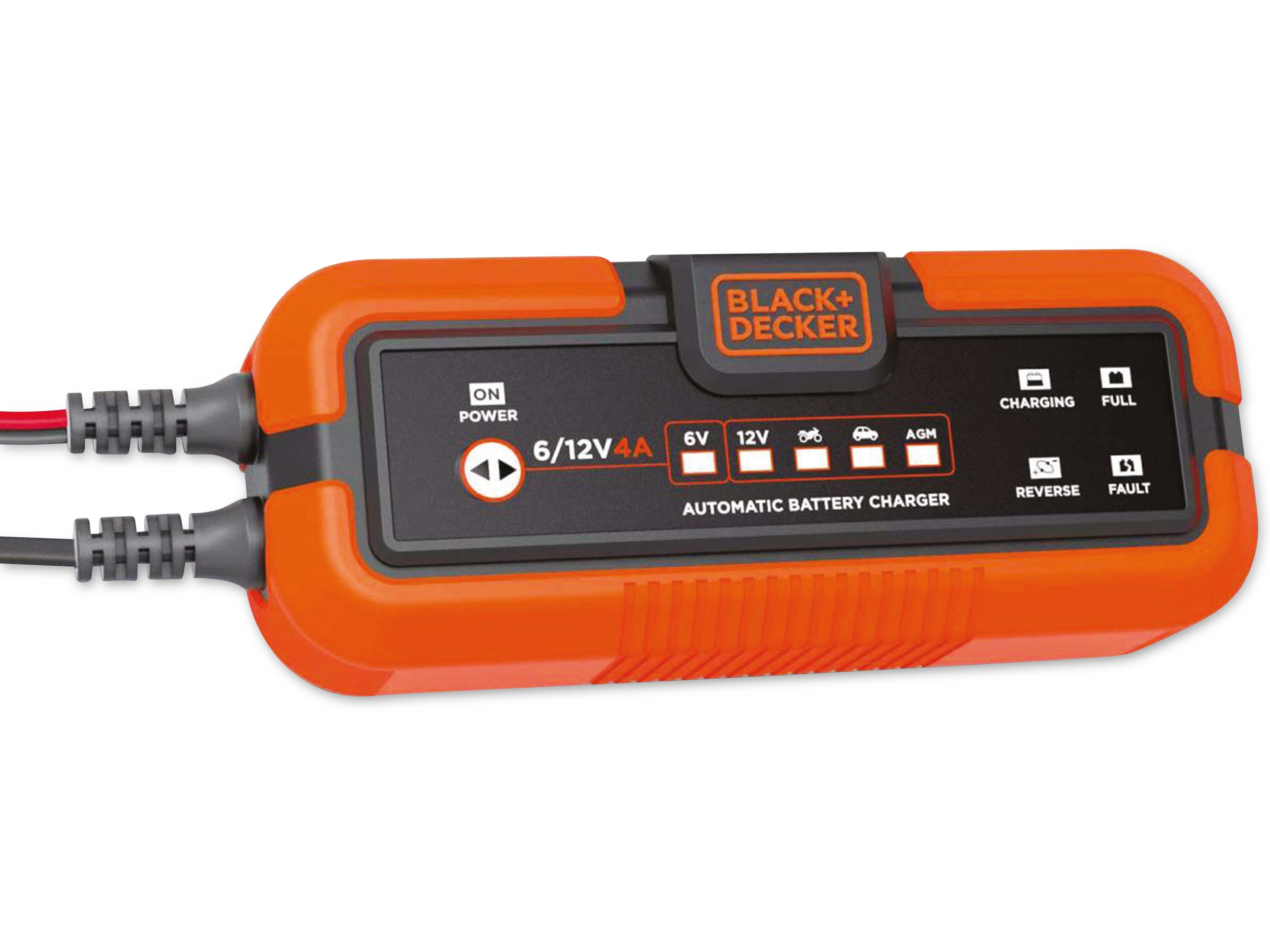 BLACK & DECKER Batterie-Ladegerät, 6V + 12 V, 4 A, für Blei-Akkus, IP65