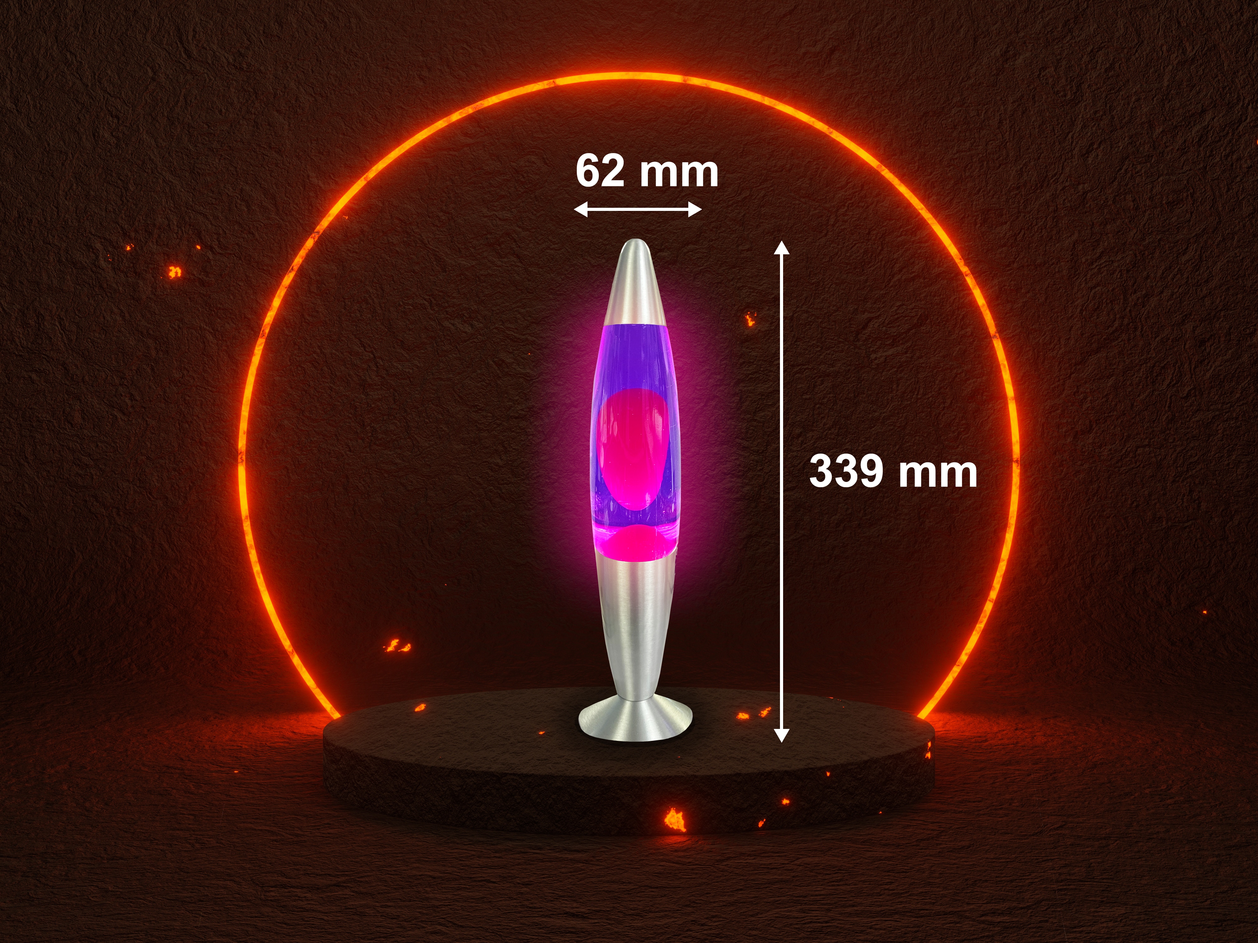 BLULAXA LED-Lava-Tischleuchte, 49984, 20W, 34 cm, rosa/lila
