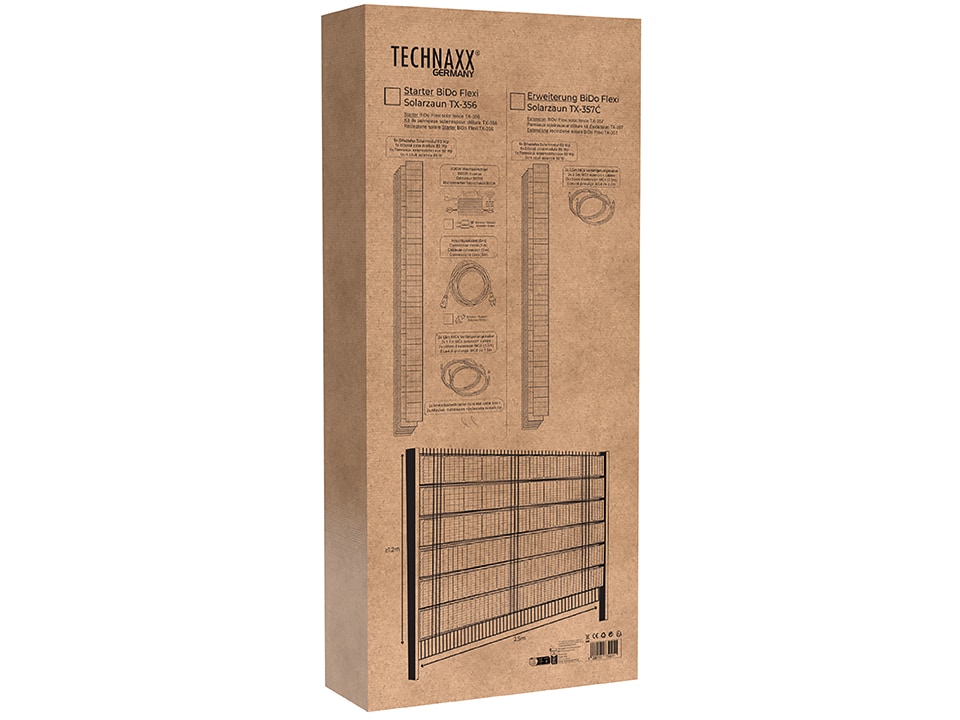 TECHNAXX Solarzaun Erweiterung BiDo Flexi TX-357