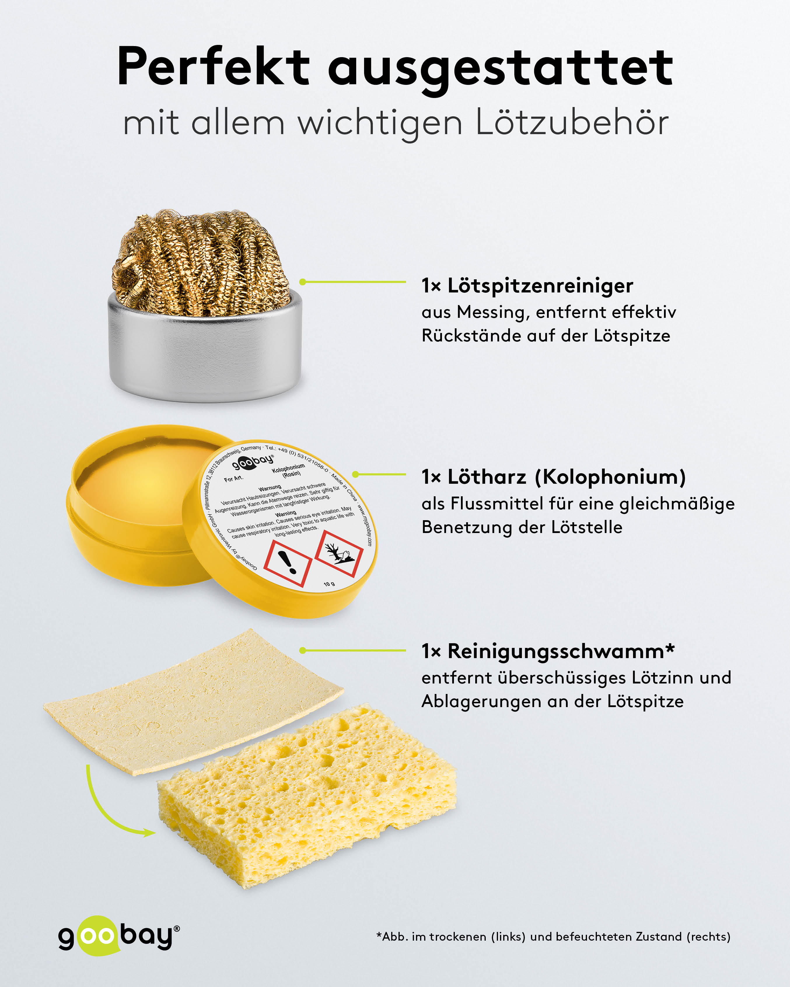 GOOBAY Löthilfe, 76558, mit Lupenleuchte und Schwanenhals-Armen