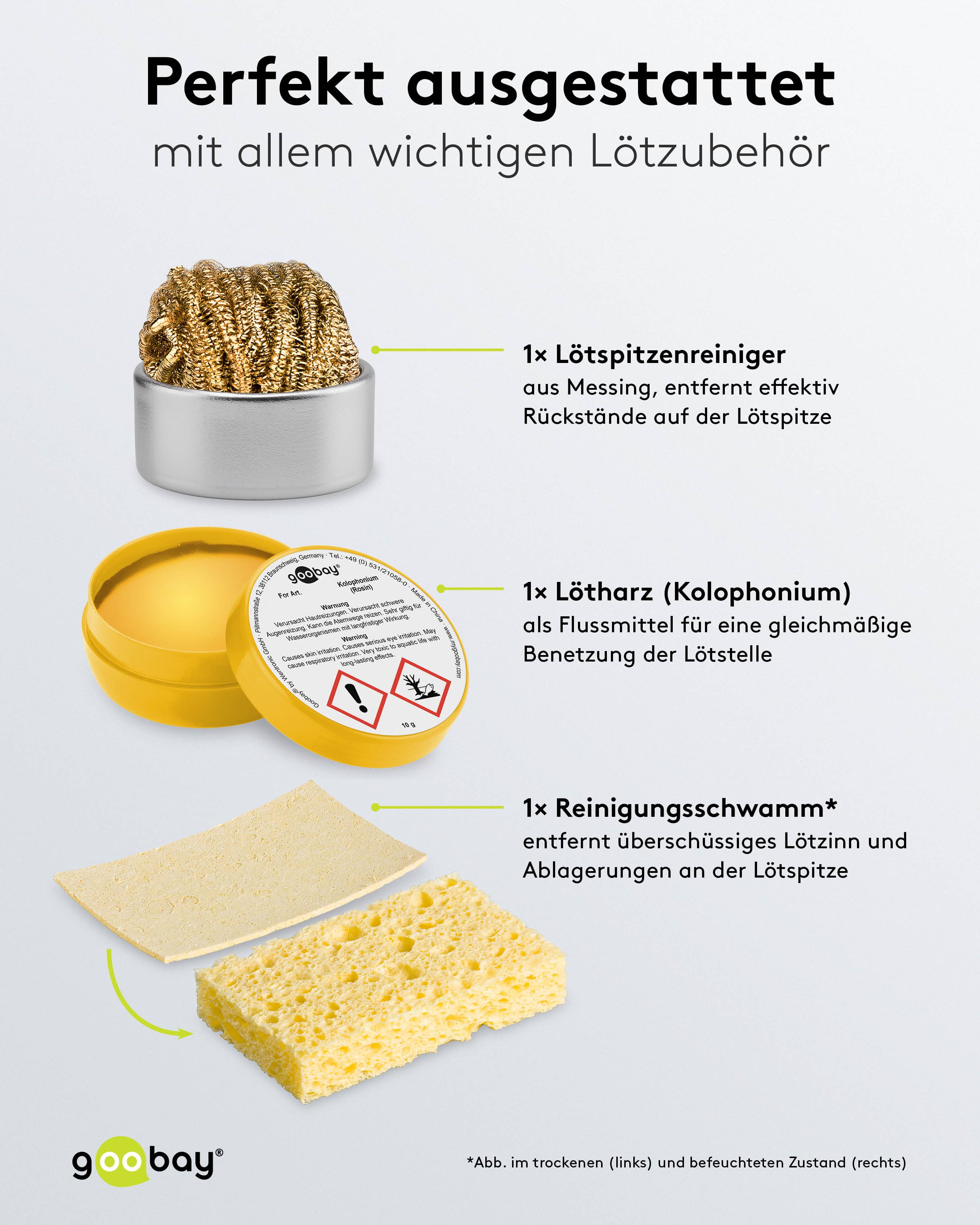 GOOBAY Löthilfe, 76558, mit Lupenleuchte und Schwanenhals-Armen