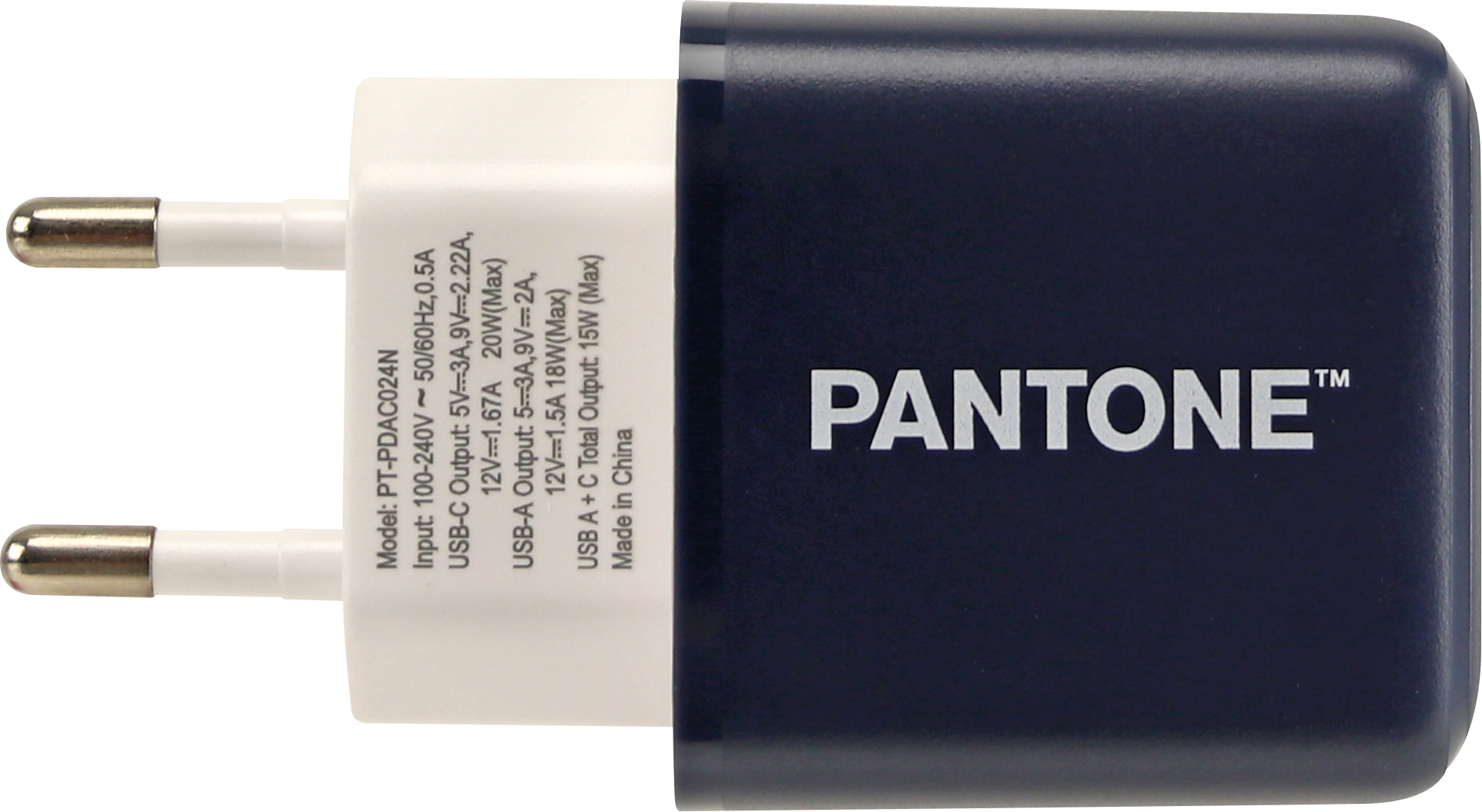 PD-Schnellladegerät USB-A + USB-C PT-PDAC024N, dunkelblau PD-Schnellladegerät USB-A + USB-C PT-PDAC024N, dunkelblau
