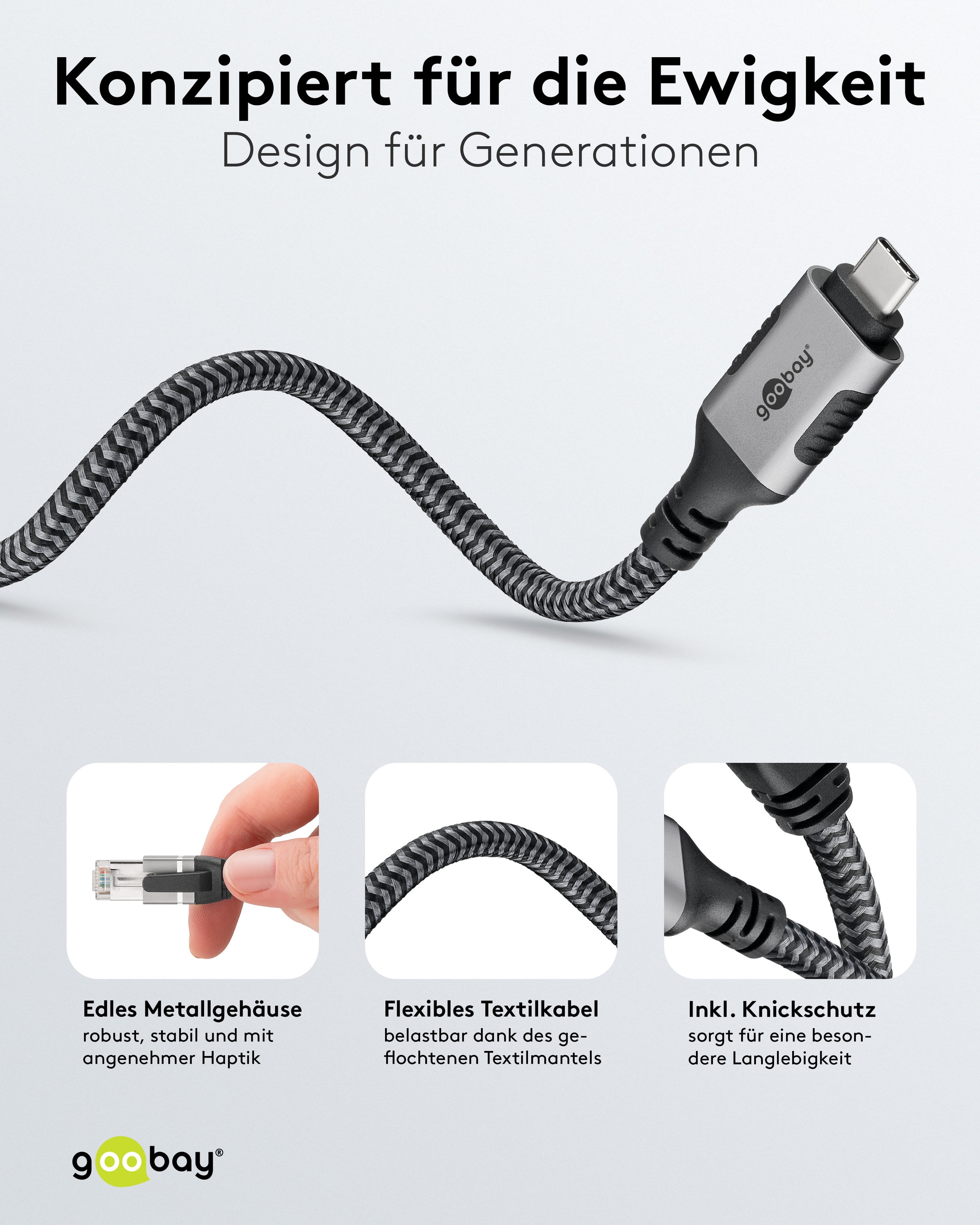 GOOBAY Ethernet-Kabel CAT6 USB-AC 3.1 auf RJ45 2m GOOBAY Ethernet-Kabel CAT6 USB-AC 3.1 auf RJ45 2m