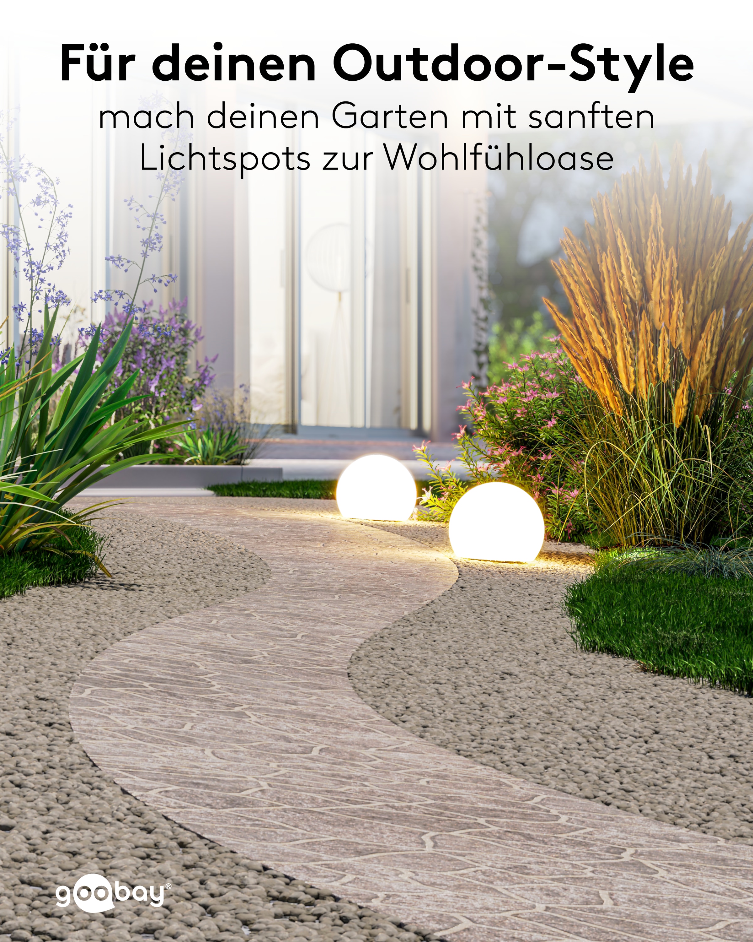 GOOBAY LED-Solar-Dekoleuchten, 20 cm, Kugel, Größe M, RGBW, 2 Stück GOOBAY LED-Solar-Dekoleuchten, 20 cm, Kugel, Größe M, RGBW, 2 Stück