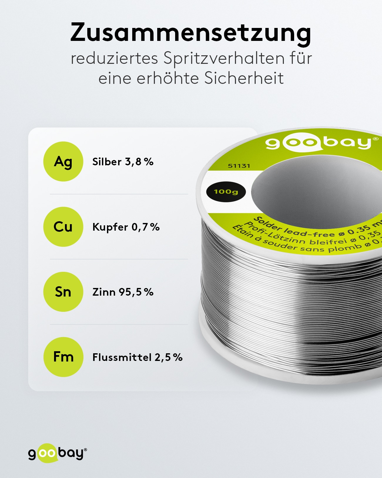 GOOBAY Lötzinn Pro, 100 g, Ø 0,35 mm