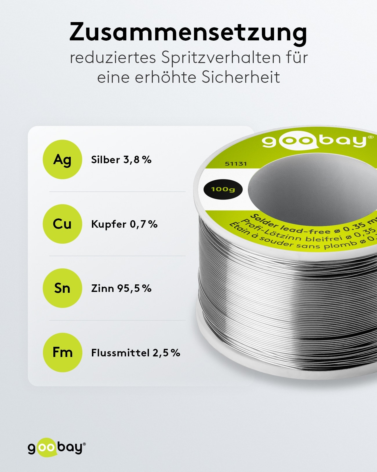 GOOBAY Lötzinn Pro, 100 g, Ø 0,35 mm