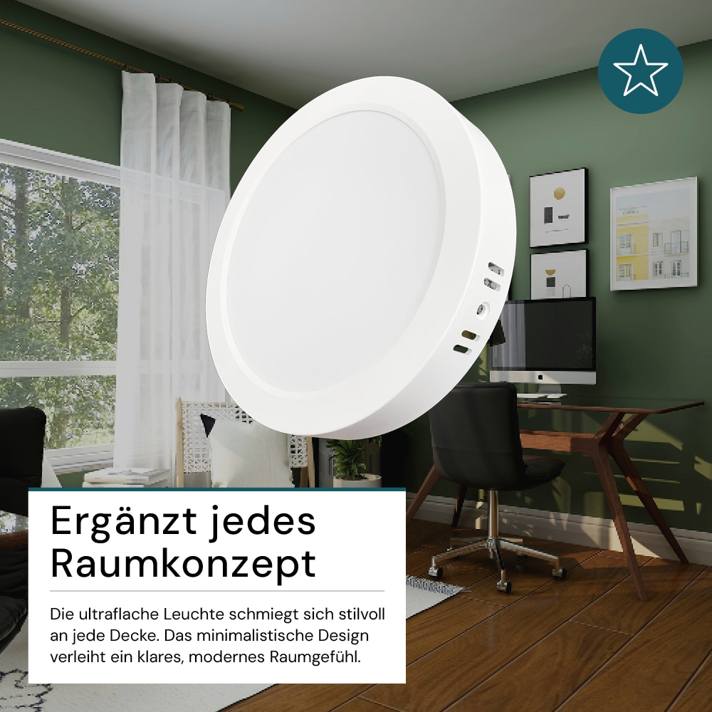 LUXULA LED-Deckenleuchte, 6W, EEK: F, 600lm, CCT, IP44, rund, weiß