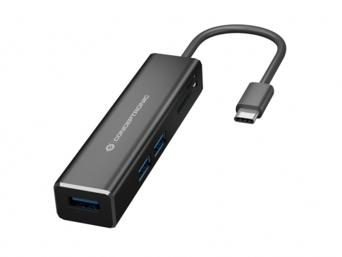 CONCEPTRONIC 3-Port USB-C zu USB-A 3.0, SD, MicroSD