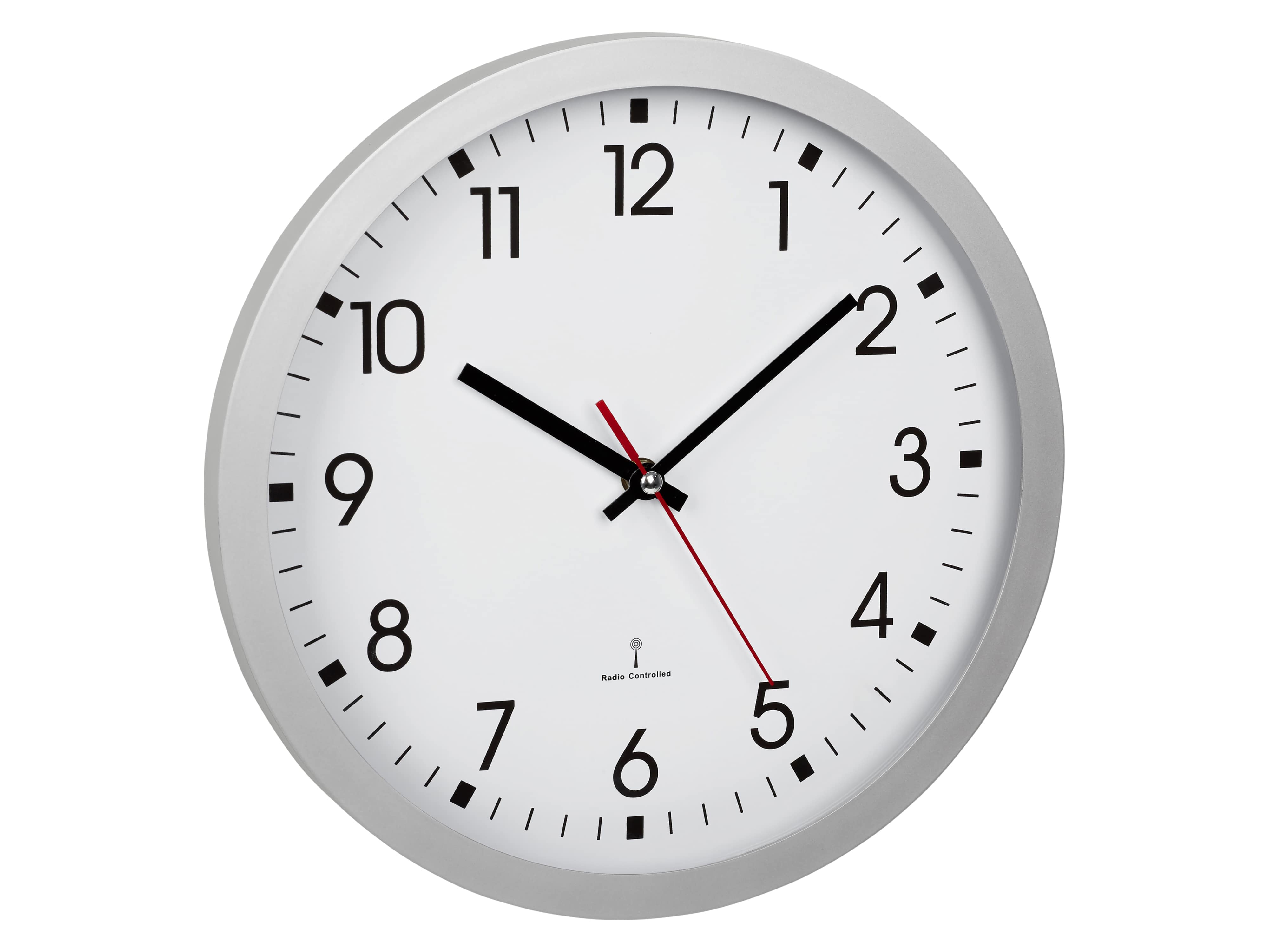 TFA Analoge Funkwanduhr 60.3522.02, silber