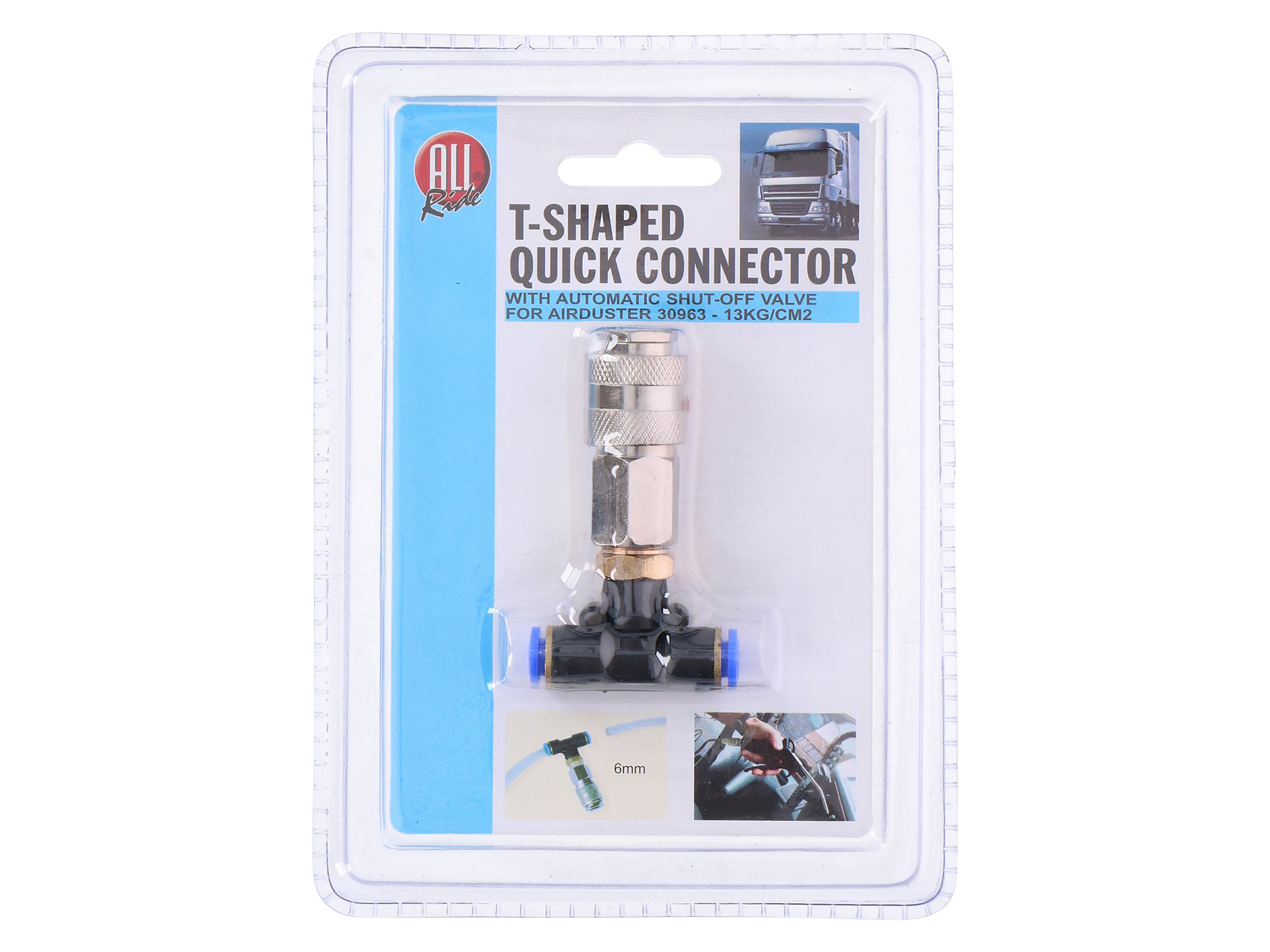 ALL RIDE Schnellkupplung T-Form 13 kg/cm², 6 mm ALL RIDE Schnellkupplung T-Form 13 kg/cm², 6 mm