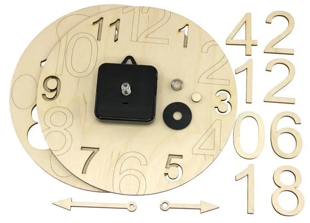 SOL-EXPERT Holzbausatz Wanduhr mit Uhrwerk