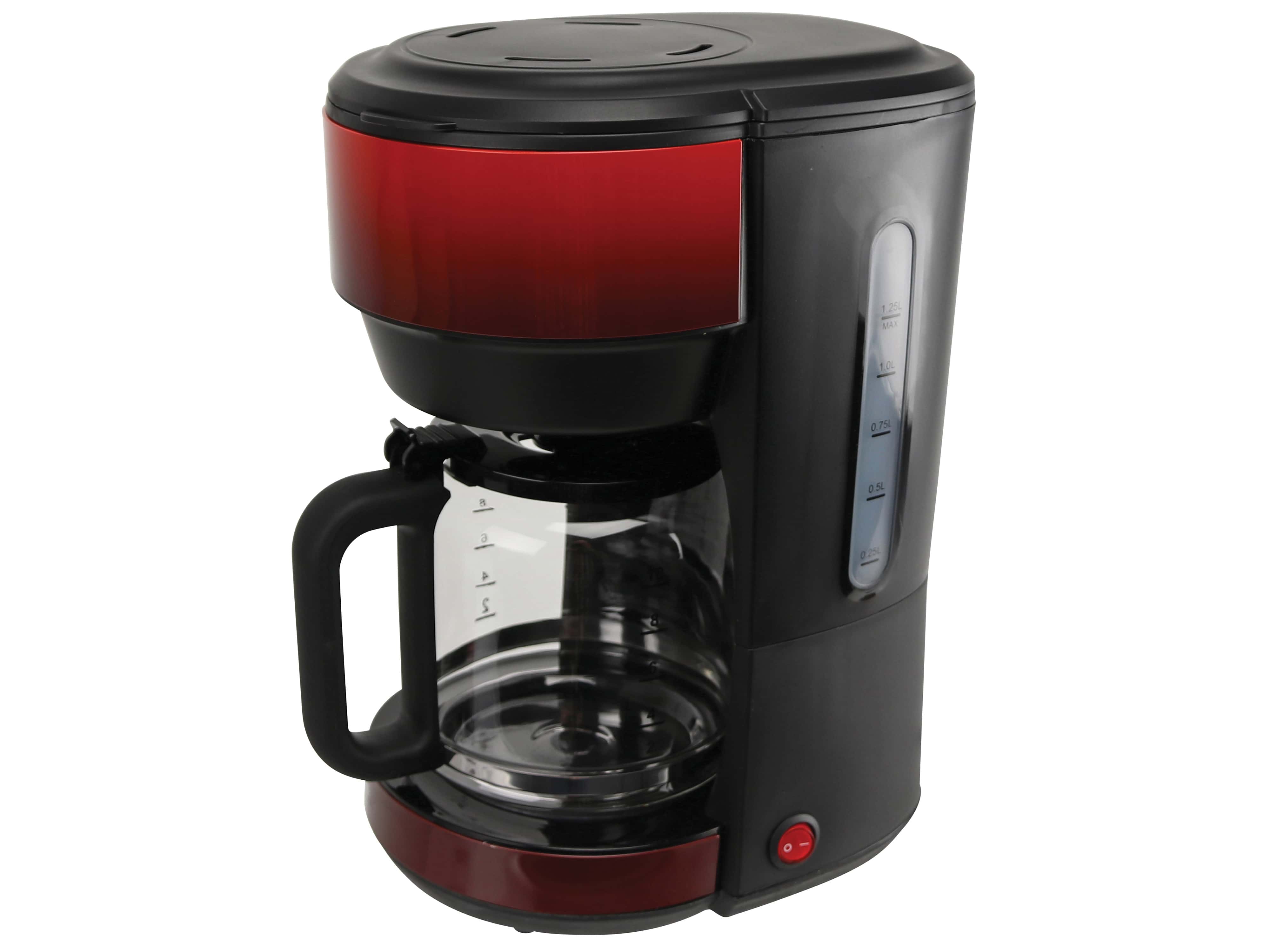Kaffeemaschiene, Ombré, 1000 W, schwarz/rot