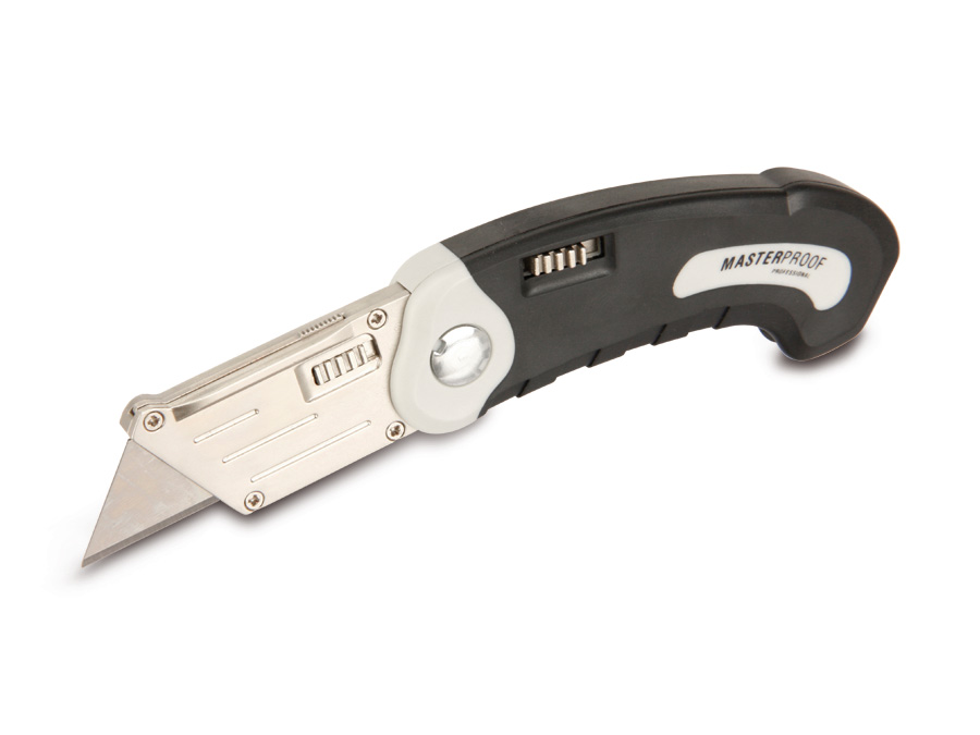 MASTERPROOF Klappmesser für Trapezklingen, mit 5 Ersatzklingen