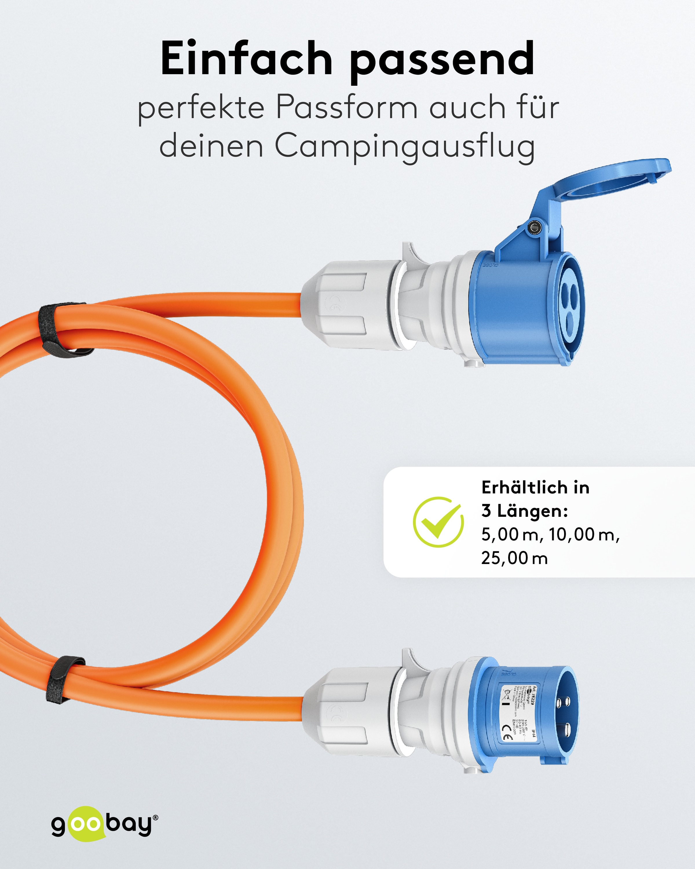 GOOBAY CEE-Verlängerung 76229, 10 m, 2,5mm², 16A/230V, orange GOOBAY CEE-Verlängerung 76229, 10 m, 2,5mm², 16A/230V, orange