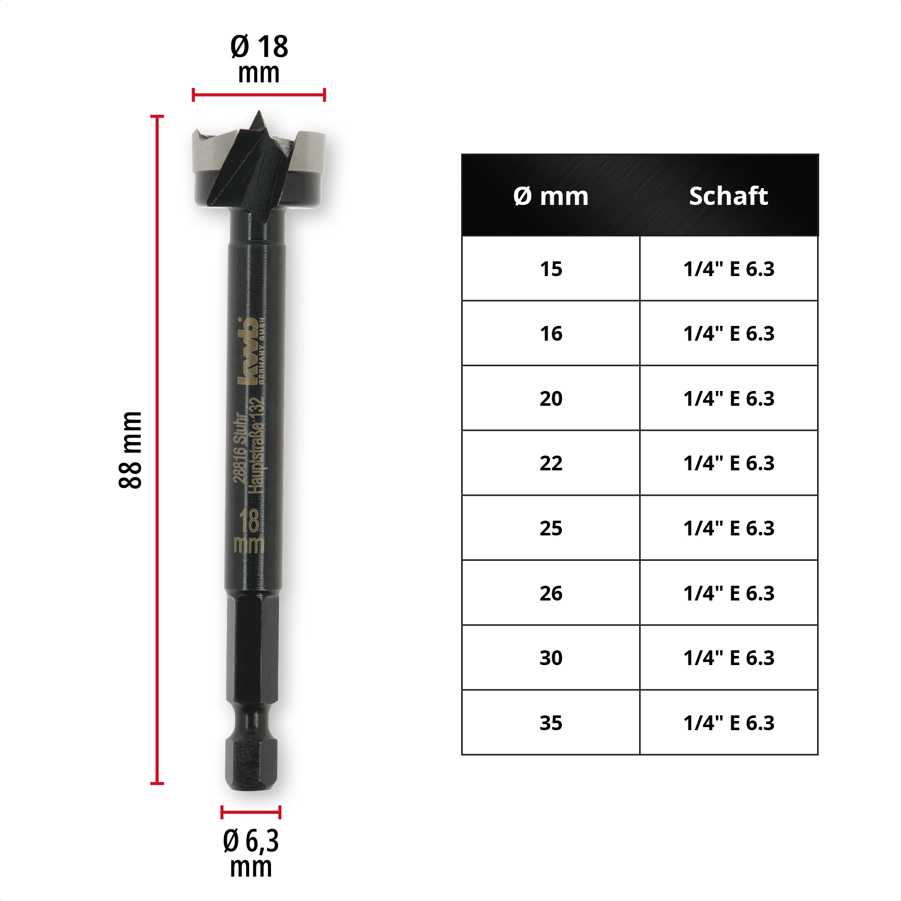 KWB Forstnerbohrer, 706418, 18 mm KWB Forstnerbohrer, 706418, 18 mm