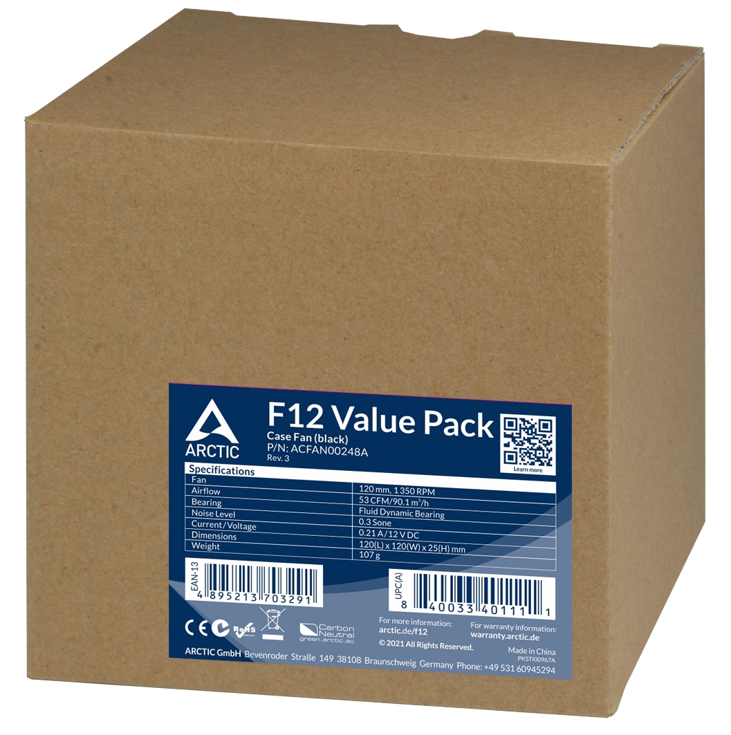 ARCTIC Lüfter F12 120mm Value Pack