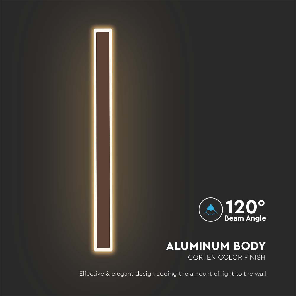 V-TAC LED-Wandleuchte VT-11117, EEK: E, 17 W, 2160 lm, 3000 K, braun