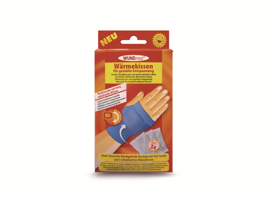Elastische Handgelenk-Bandage mit Pad-Tasche und 3 Wärmekissen