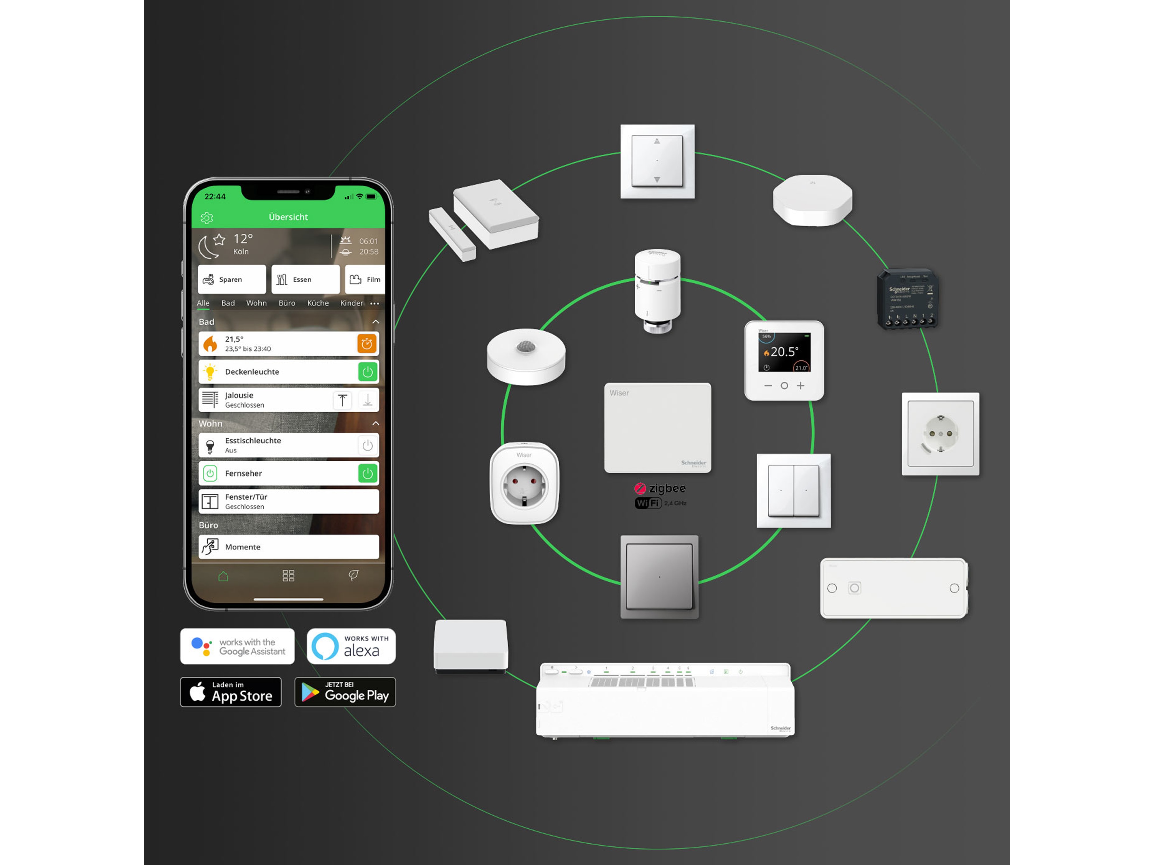 SCHNEIDER ELECTRIC Smart Home Wiser Heizkörperthermostat CCTFR6100 SCHNEIDER ELECTRIC Smart Home Wiser Heizkörperthermostat CCTFR6100
