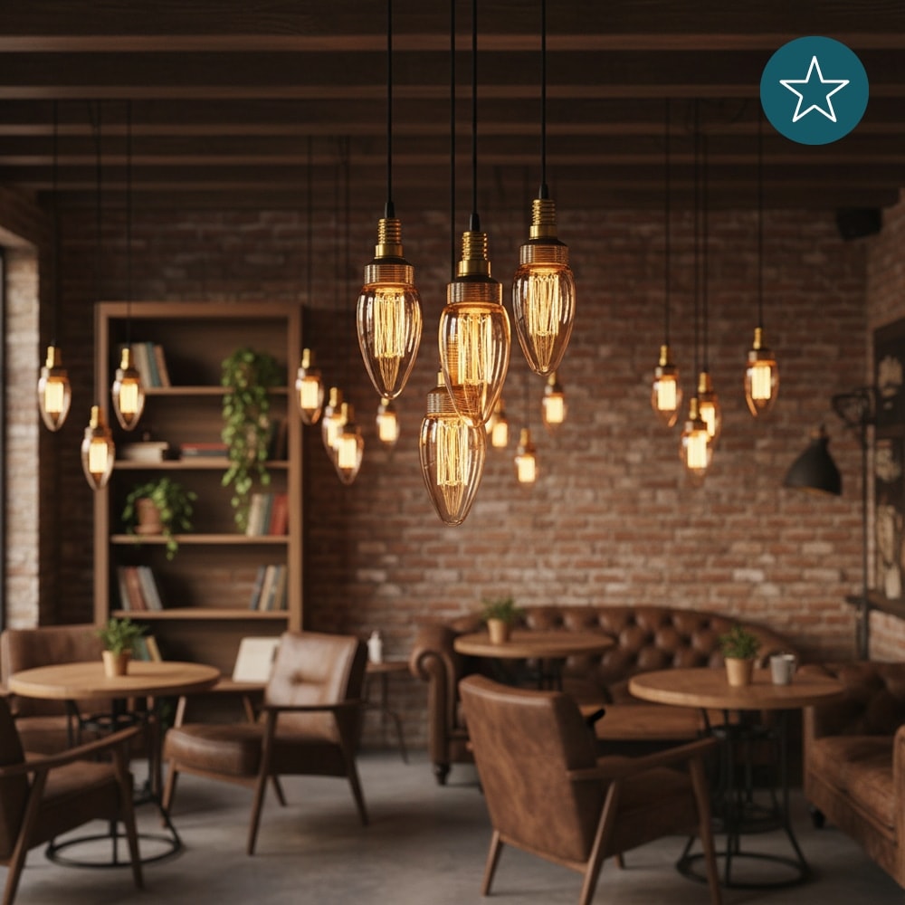 LUXULA LED-Filament-Lampe,, Vintage Kerze, E14, 2,3W, 65lm, 1800K