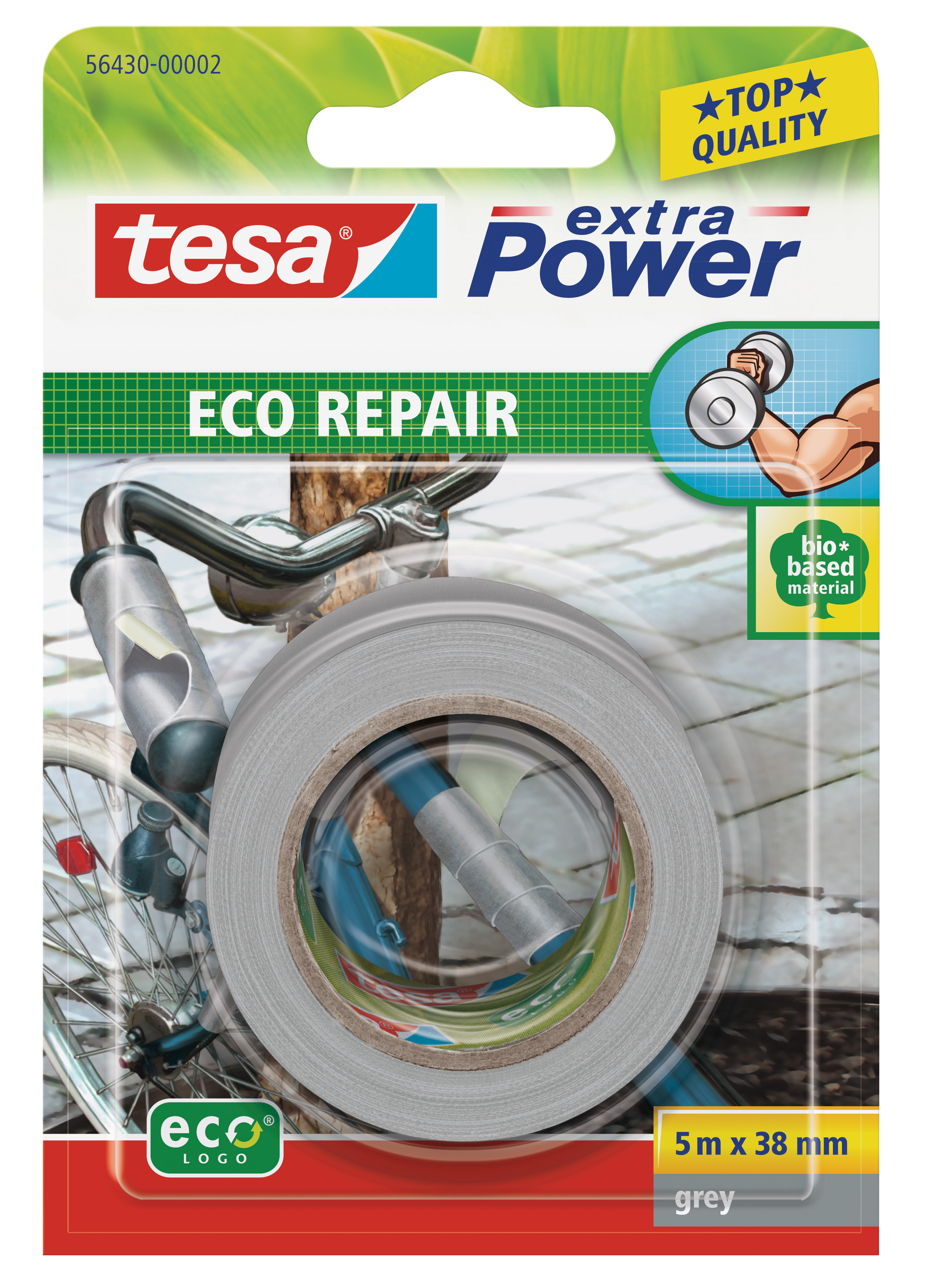 TESA extra Power® ECO REPAIR, Reparaturband, 38 mm x 5 m, grau