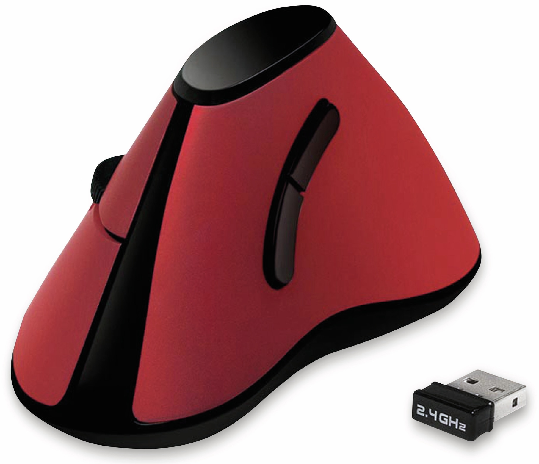 LOGILINK Ergonomic-Maus ID0159, Funk, vertical, rot LOGILINK Ergonomic-Maus ID0159, Funk, vertical, rot