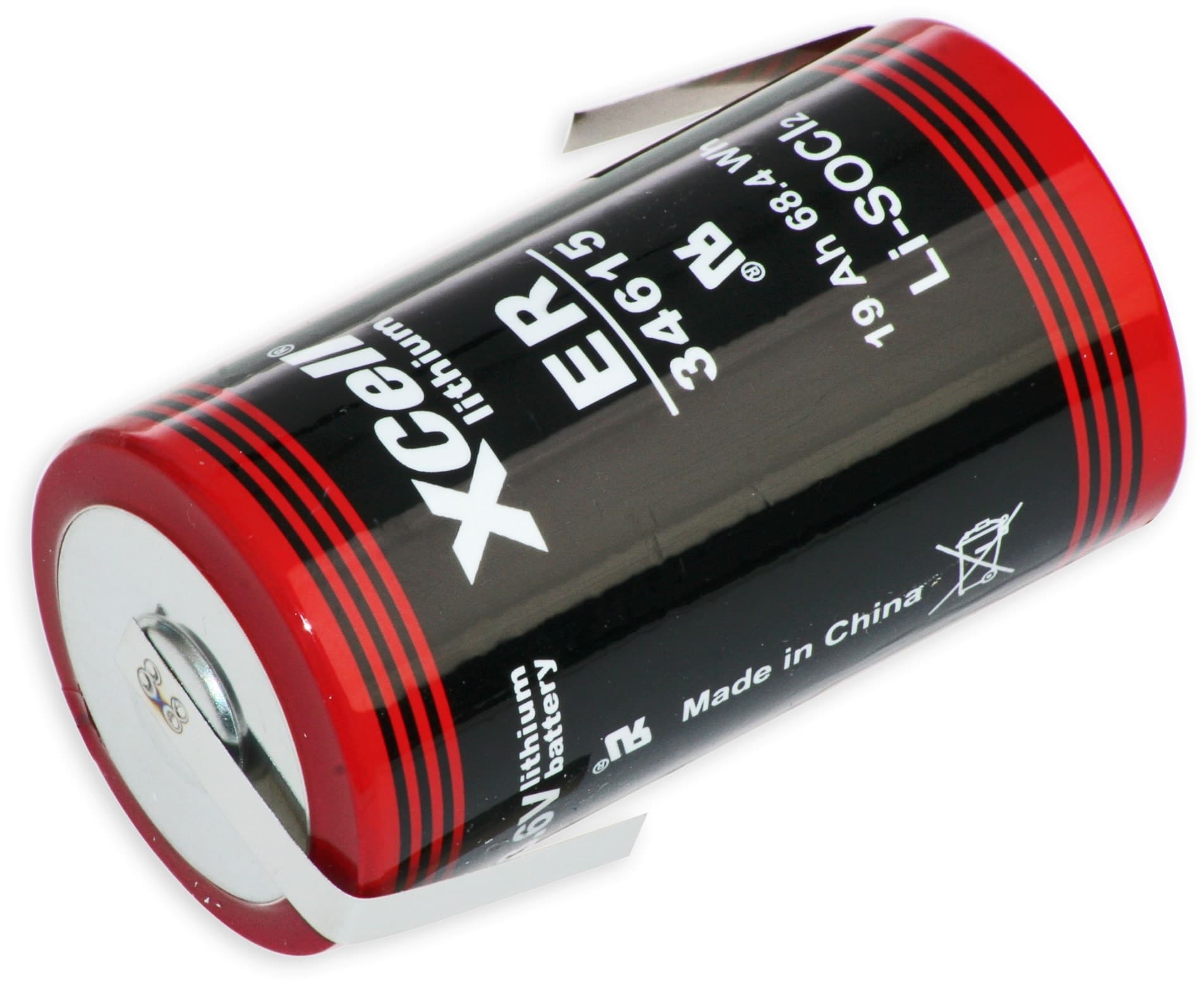 KRAFTMAX Lithium-Batterie LS34615, D, mit Z-Lötfahne, 3,6 V-, 19000 mAh