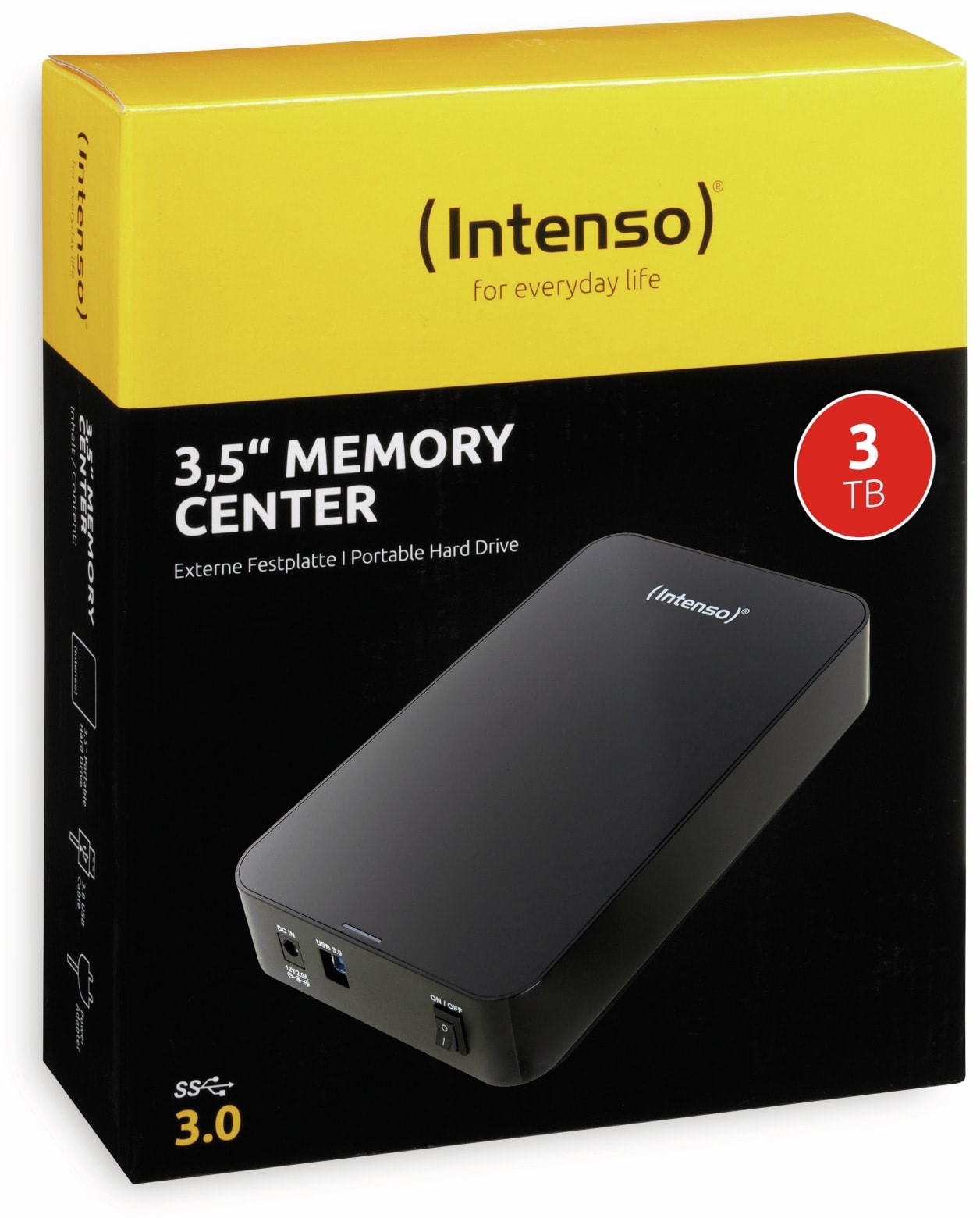INTENSO USB 3.0-HDD Memory Center, 3 TB, schwarz INTENSO USB 3.0-HDD Memory Center, 3 TB, schwarz
