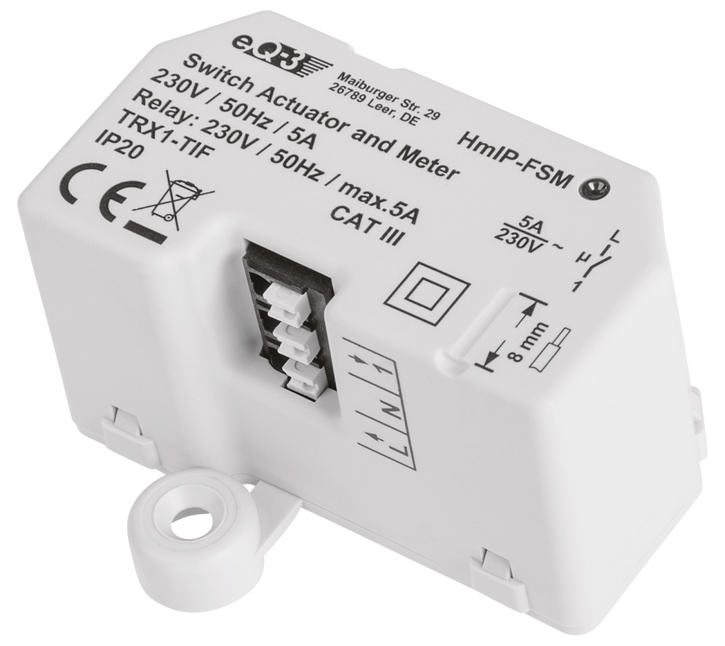 HOMEMATIC IP Smart Home 142721A0 Schalt-Mess-Aktor, 5 A, Unterputz, 5 Stück