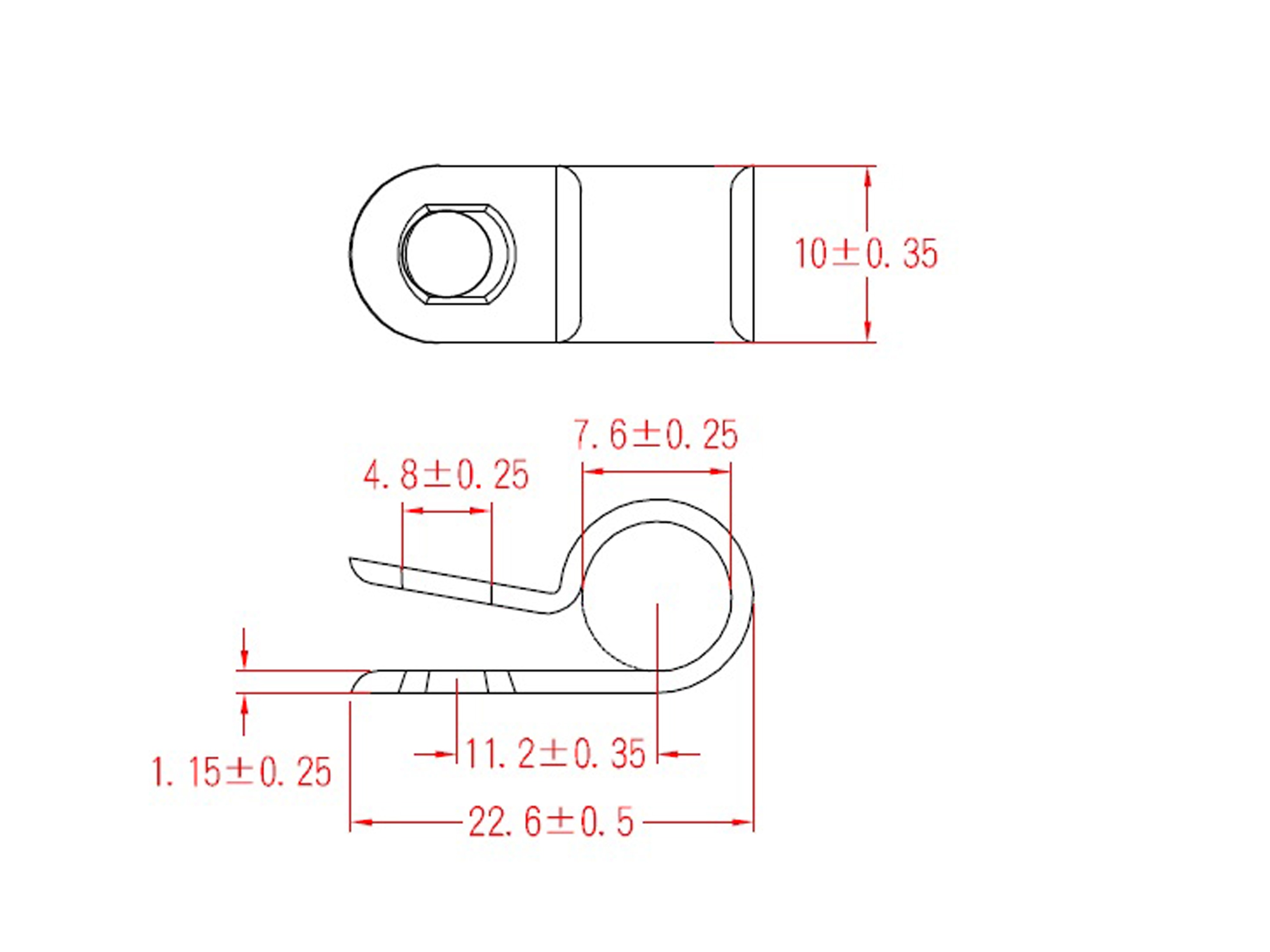 KSS Kabelschelle Polyamid 6.6, Natur, Bündel-Ø 7,2, Befestigungsloch 4,8, 1 Stück