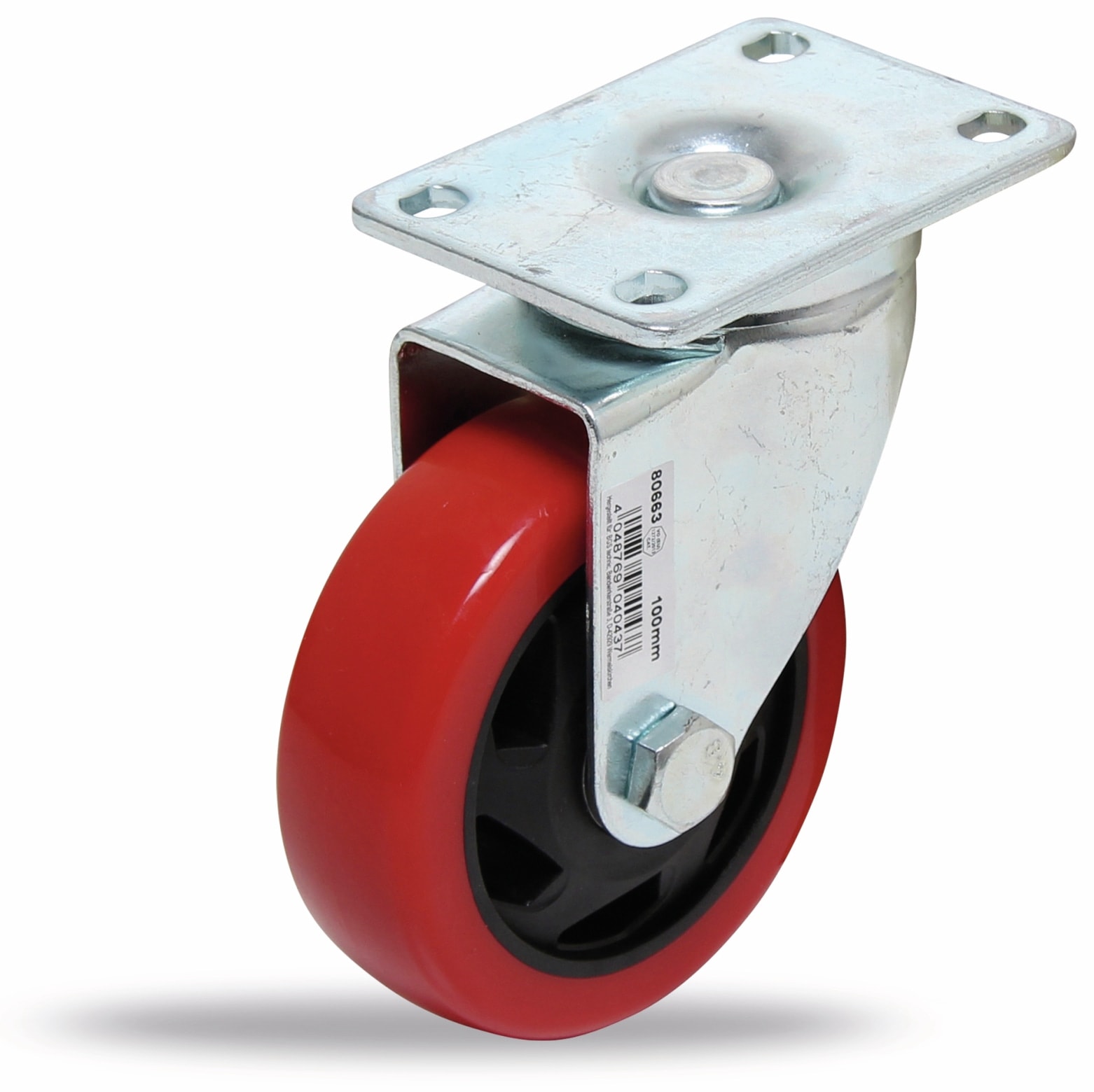 BGS TECHNIC Lenk-Laufrolle, rot/schwarz, Ø 100 mm BGS TECHNIC Lenk-Laufrolle, rot/schwarz, Ø 100 mm
