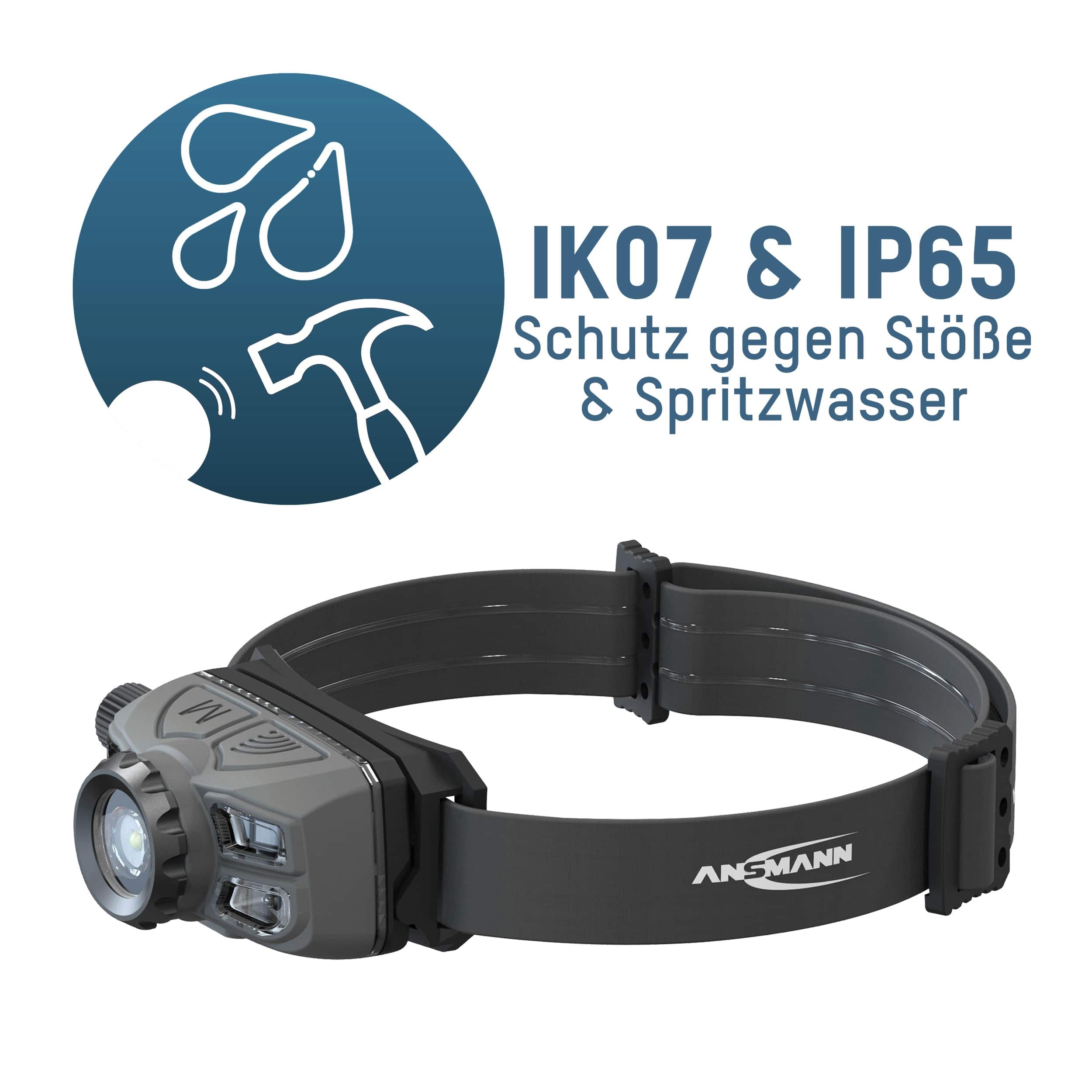 ANSMANN LED-Stirnlampe HD450FRS 450 lm, Akkubetrieb