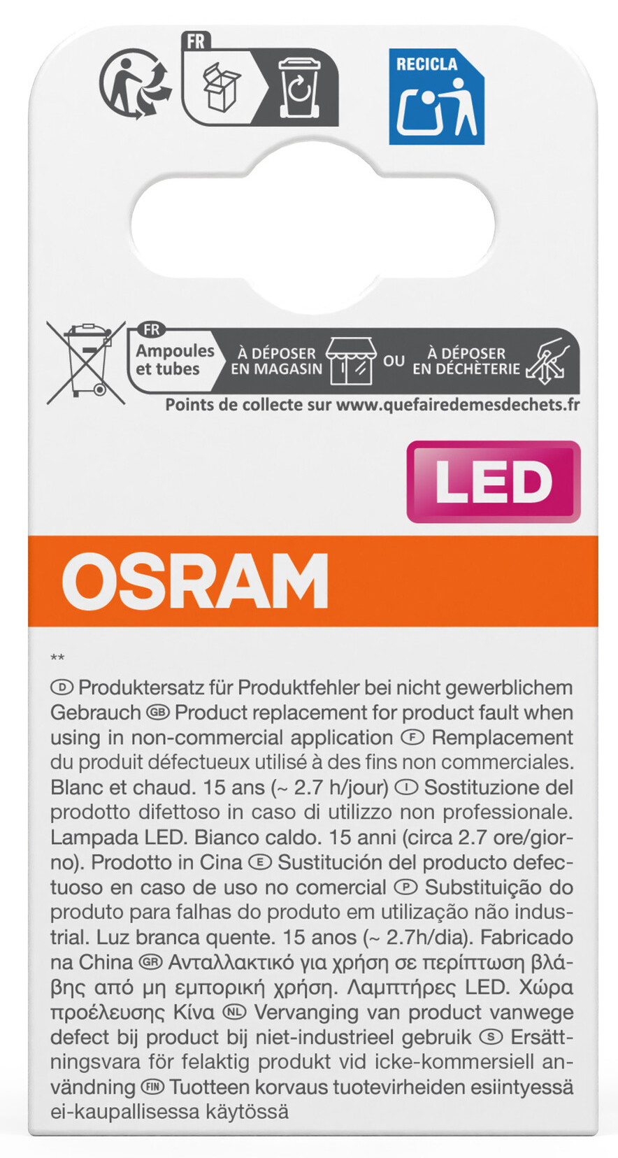 OSRAM LED-Lampe STAR, GU5.3, 6.1 W, 2700 K, EEK: E, 621 lm, IP20, warmweiß
