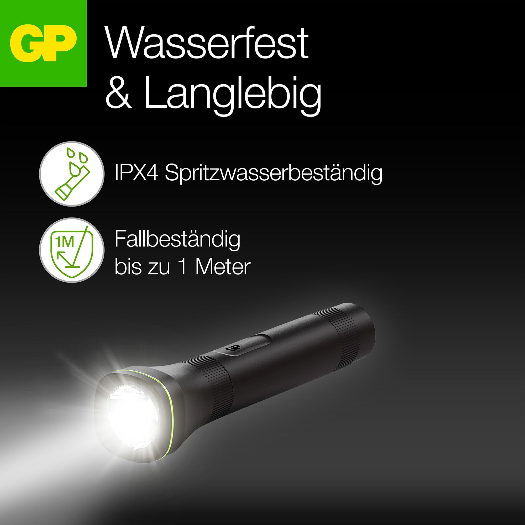 GP LED-Taschenlampe C107, 70lm , 166 mm lang GP LED-Taschenlampe C107, 70lm , 166 mm lang
