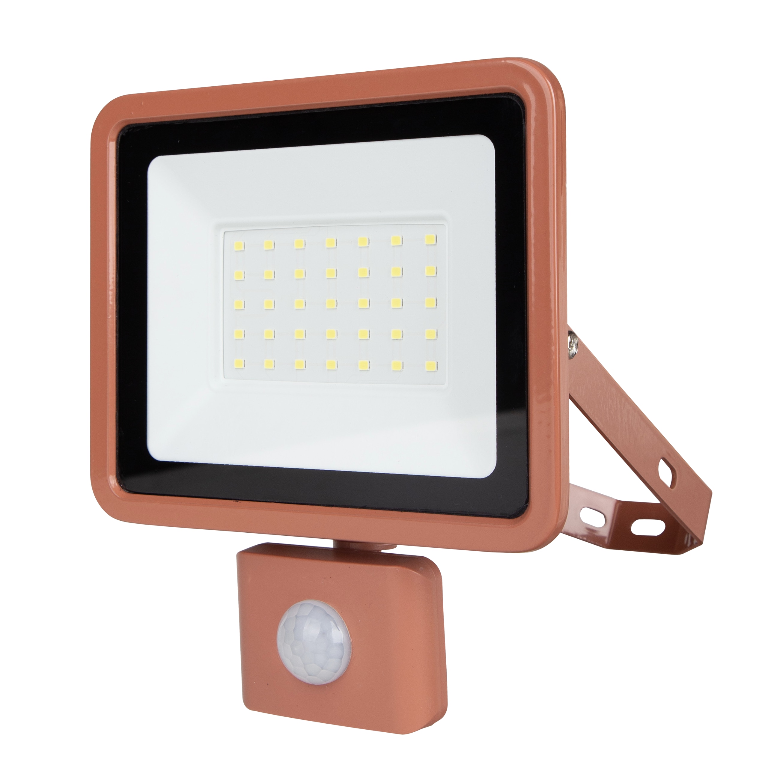 REV LED-Fluter Eco+, mit Sensor, 30W, 6500K, 2550lm, kaltweiß, IP44, terracotta