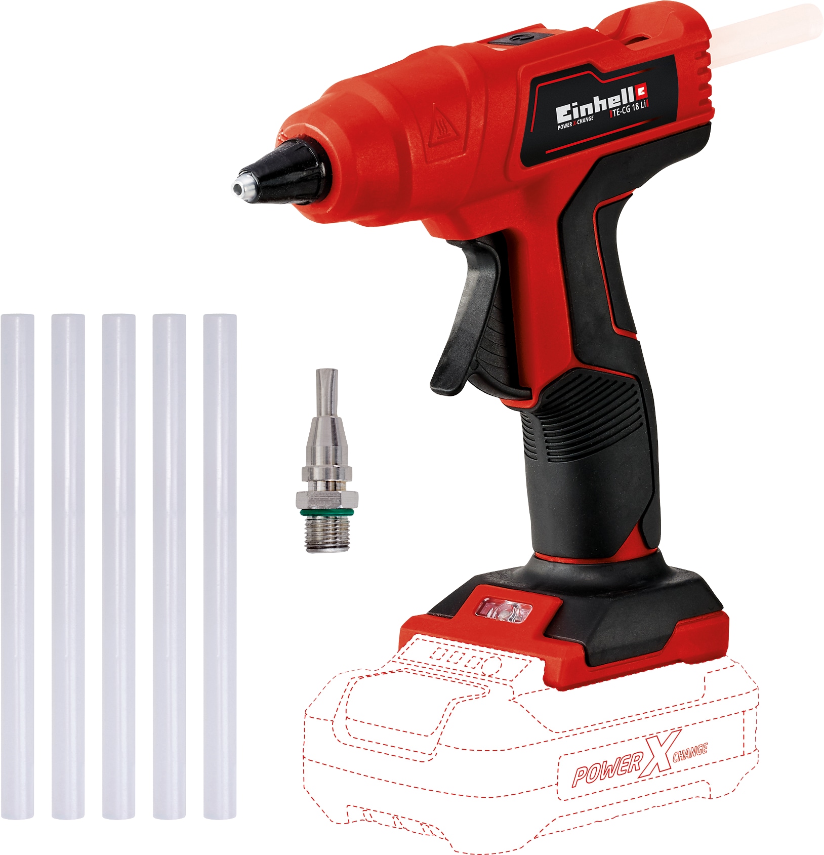 EINHELL EINHELL Akku-Heißklebepistole TE-CG 18 Li Kit (1x 4,0 Ah)