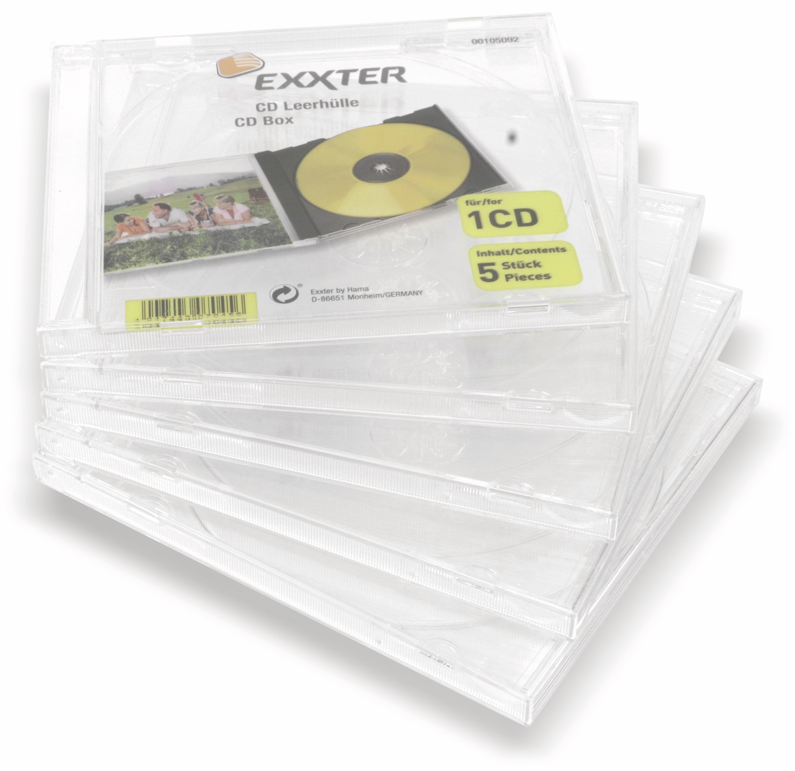 Exxter CD-Leerhülle 105091, 5 Stück, transparent
