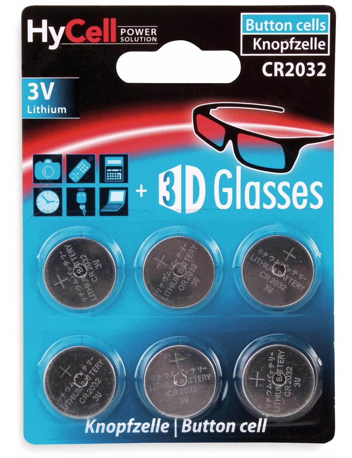 HYCELL Knopfzelle CR2032 Lithium, 3 V-, 6 Stück HYCELL Knopfzelle CR2032 Lithium, 3 V-, 6 Stück