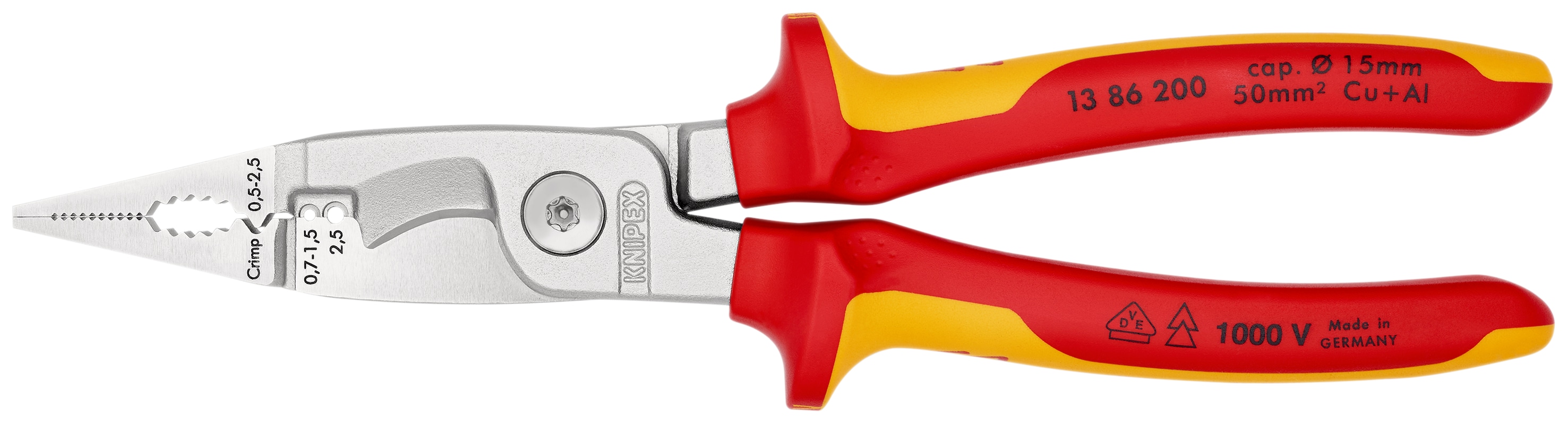 KNIPEX Elektro-Installationszange 13 86 200, 200 mm KNIPEX Elektro-Installationszange 13 86 200, 200 mm