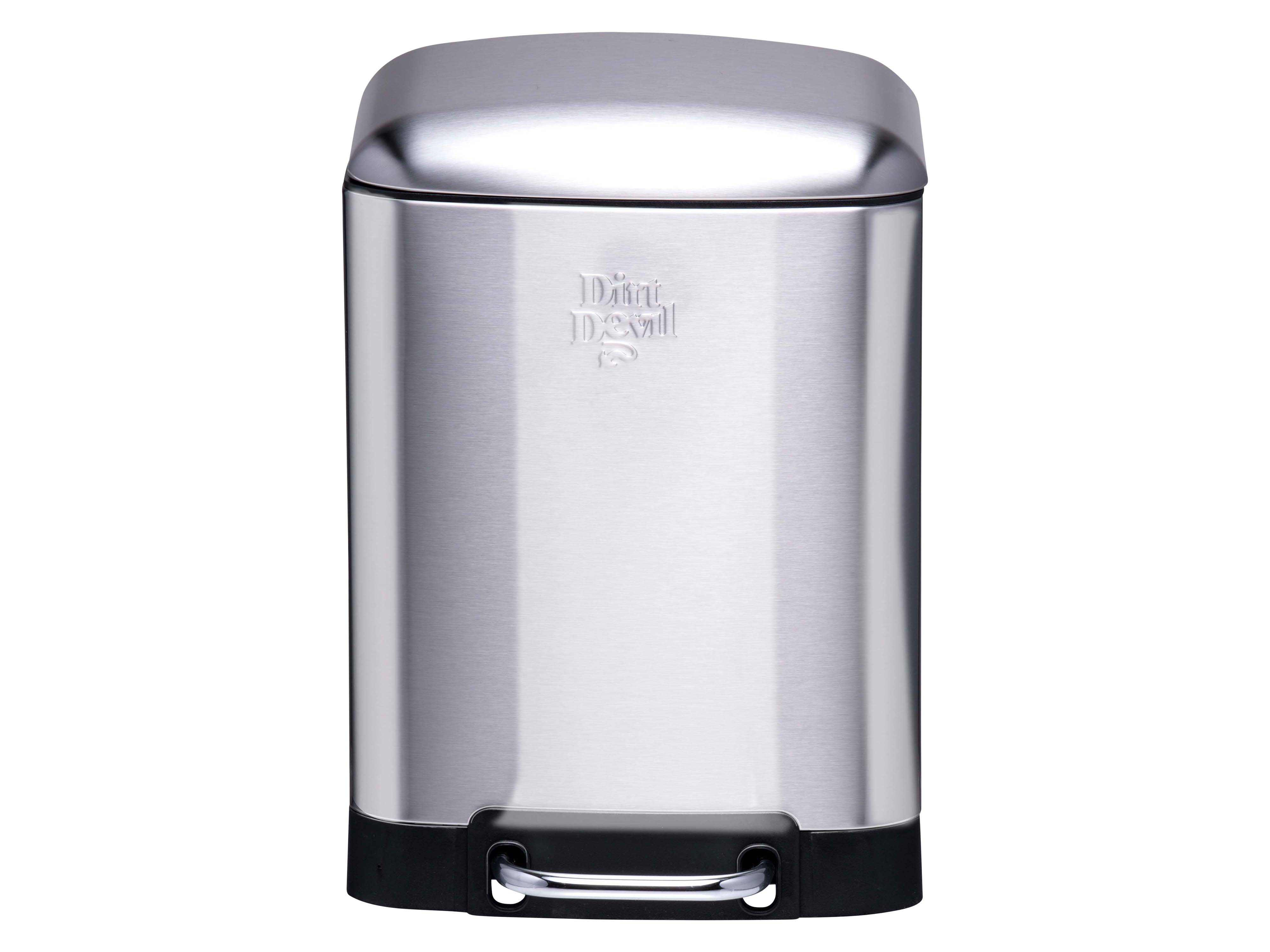 DIRT DEVIL Tretabfalleimer, 6 L, Soft Close, Edelstahl, silber