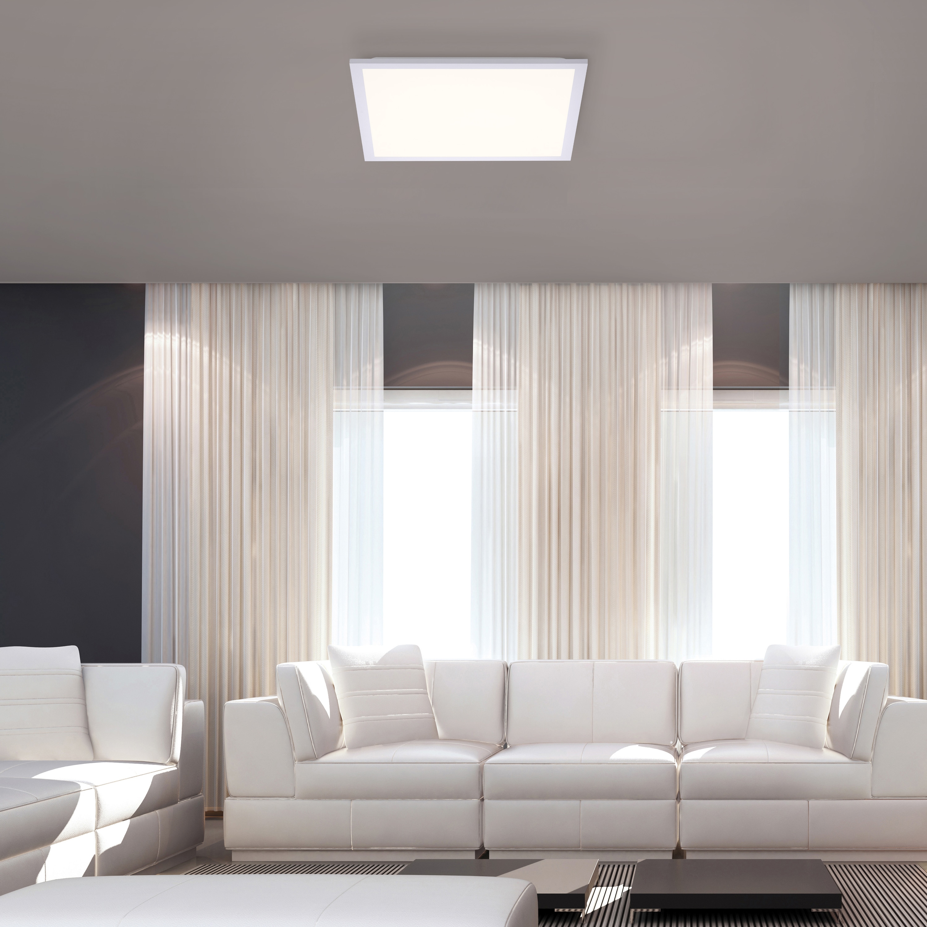 JUST LIGHT LED-Deckenleuchte 12201-16 weiss, 22 W, 2660 lm, 3000 K, einzeln schaltbar