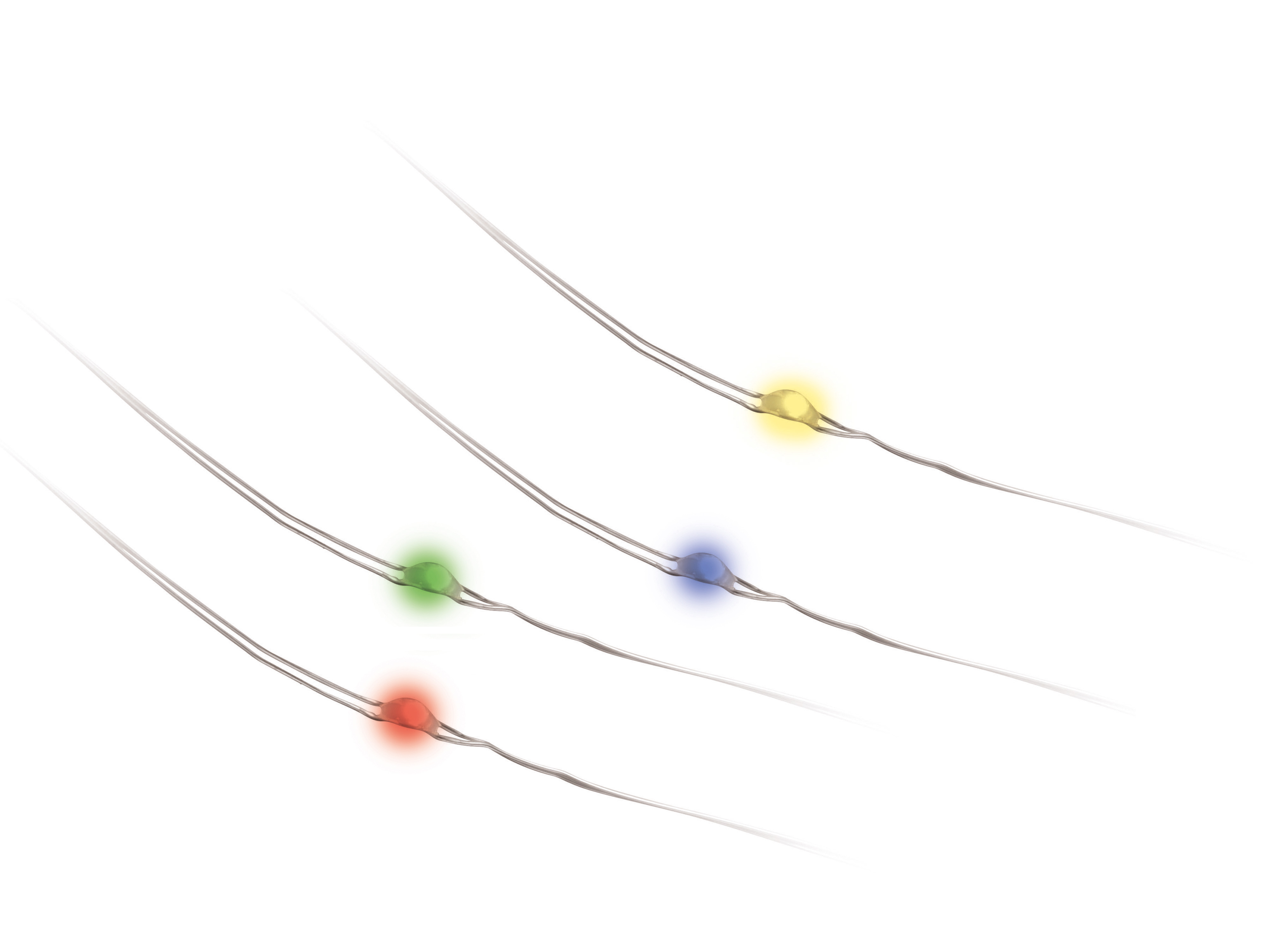 LED-Lichterkette, Silberdraht, 18 LEDs, multicolor