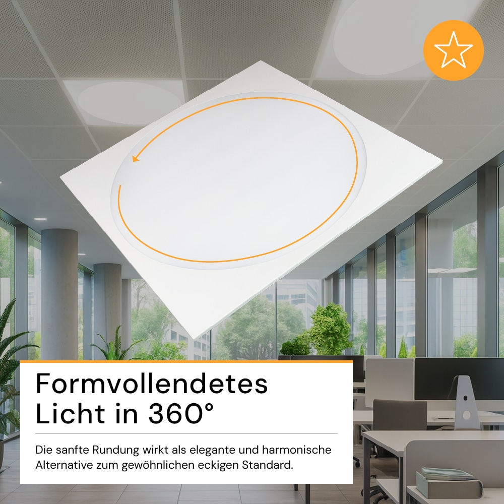 ENOVALITE LED-Panel, 30W, 4000K, EEK: E, 3600lm, IP20, runde Leuchtfläche, weiß